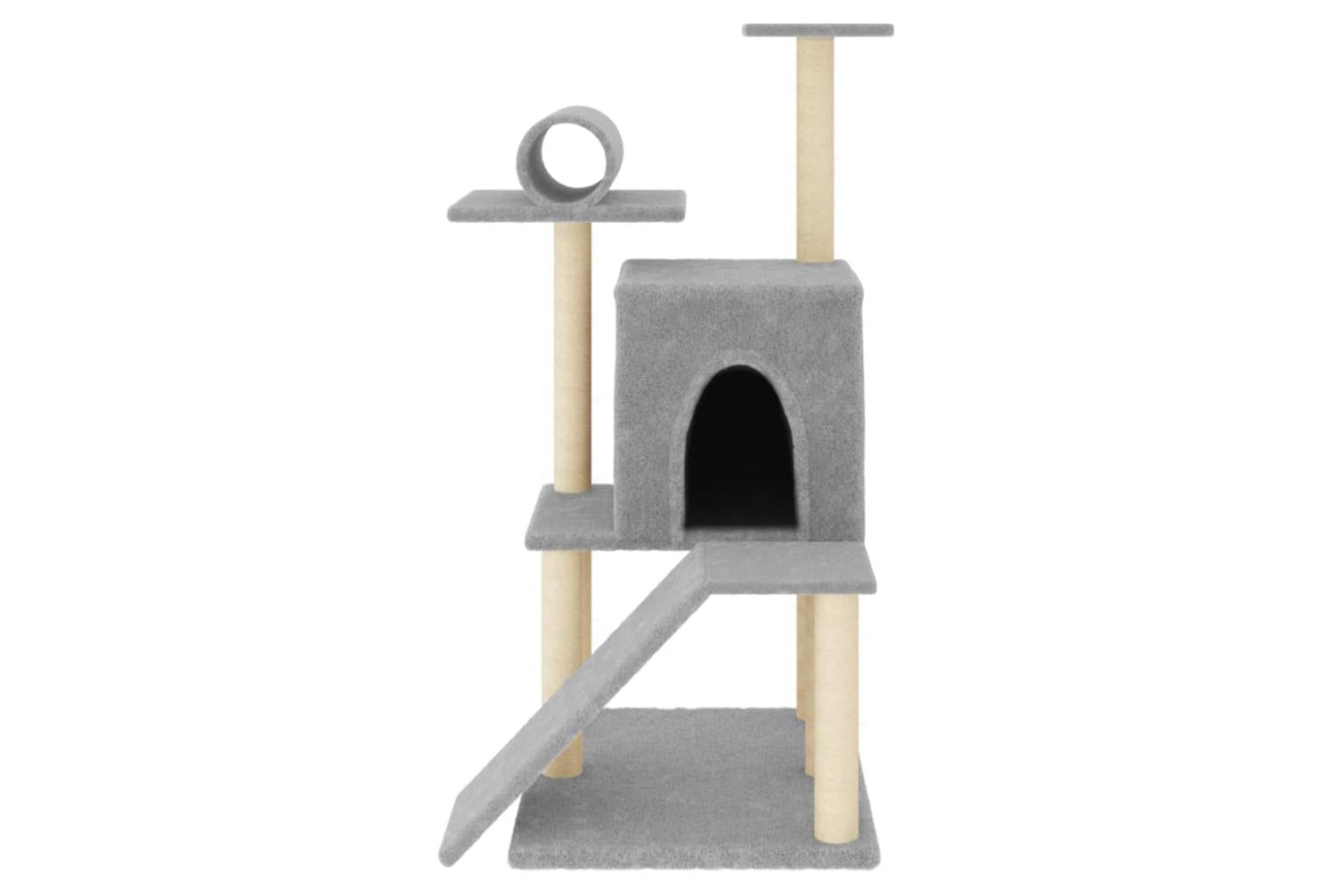 Vidaxl Cat Tree With Sisal Scratching Posts Light Grey 1105 Cm-3