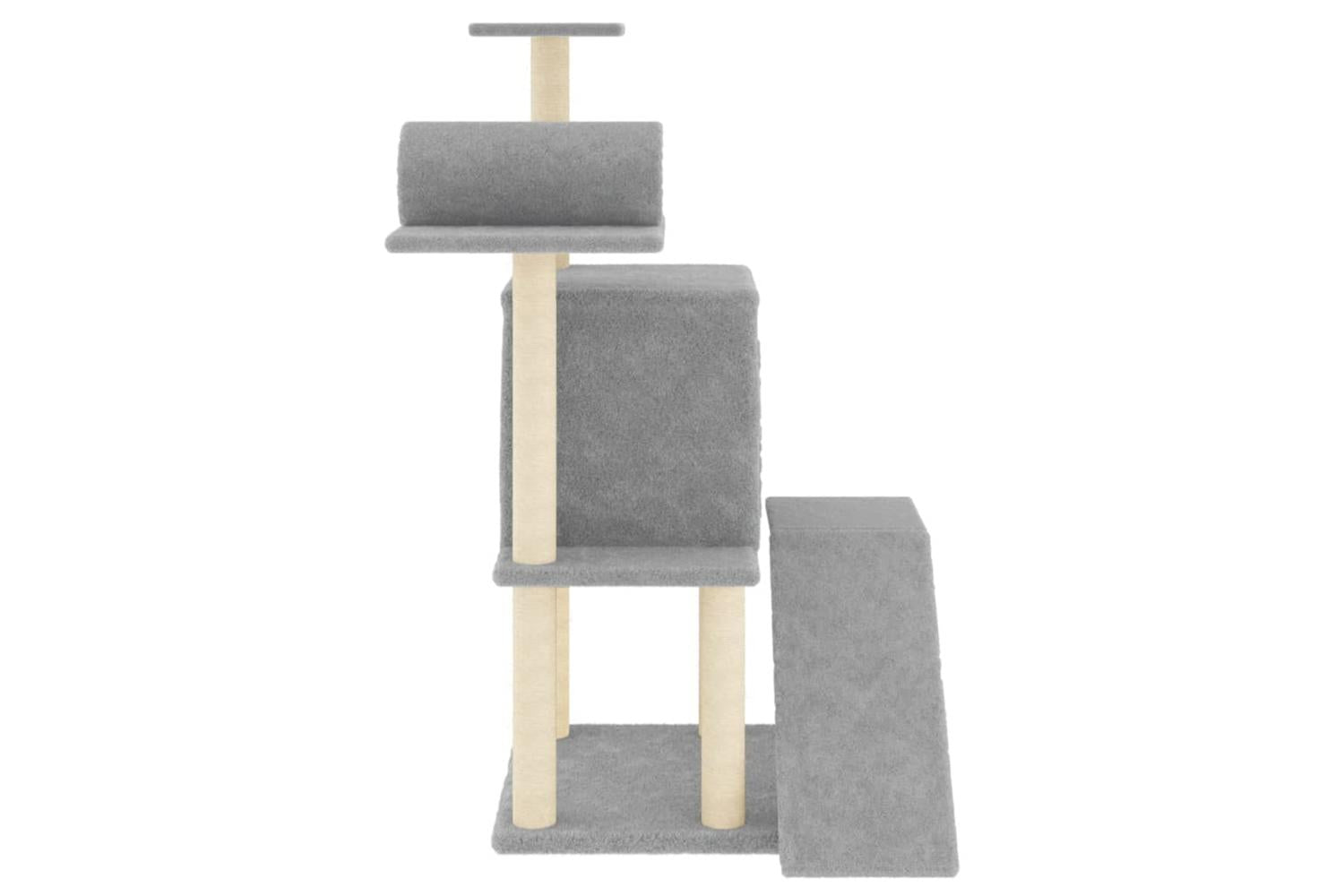 Vidaxl Cat Tree With Sisal Scratching Posts Light Grey 1105 Cm-4
