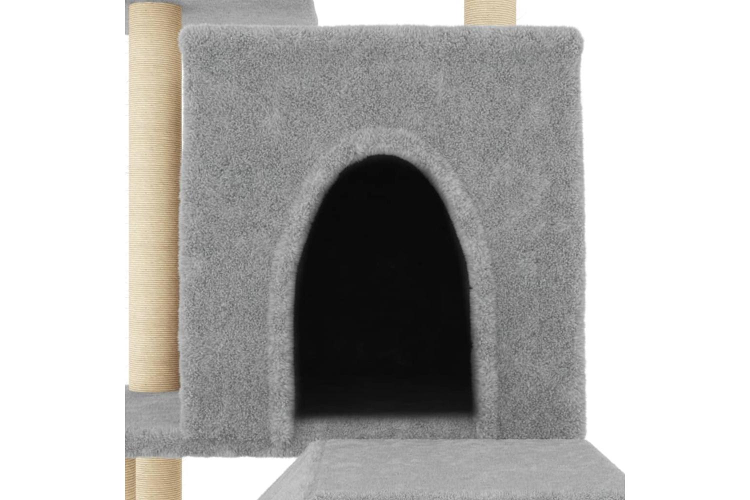 Vidaxl Cat Tree With Sisal Scratching Posts Light Grey 1105 Cm-5