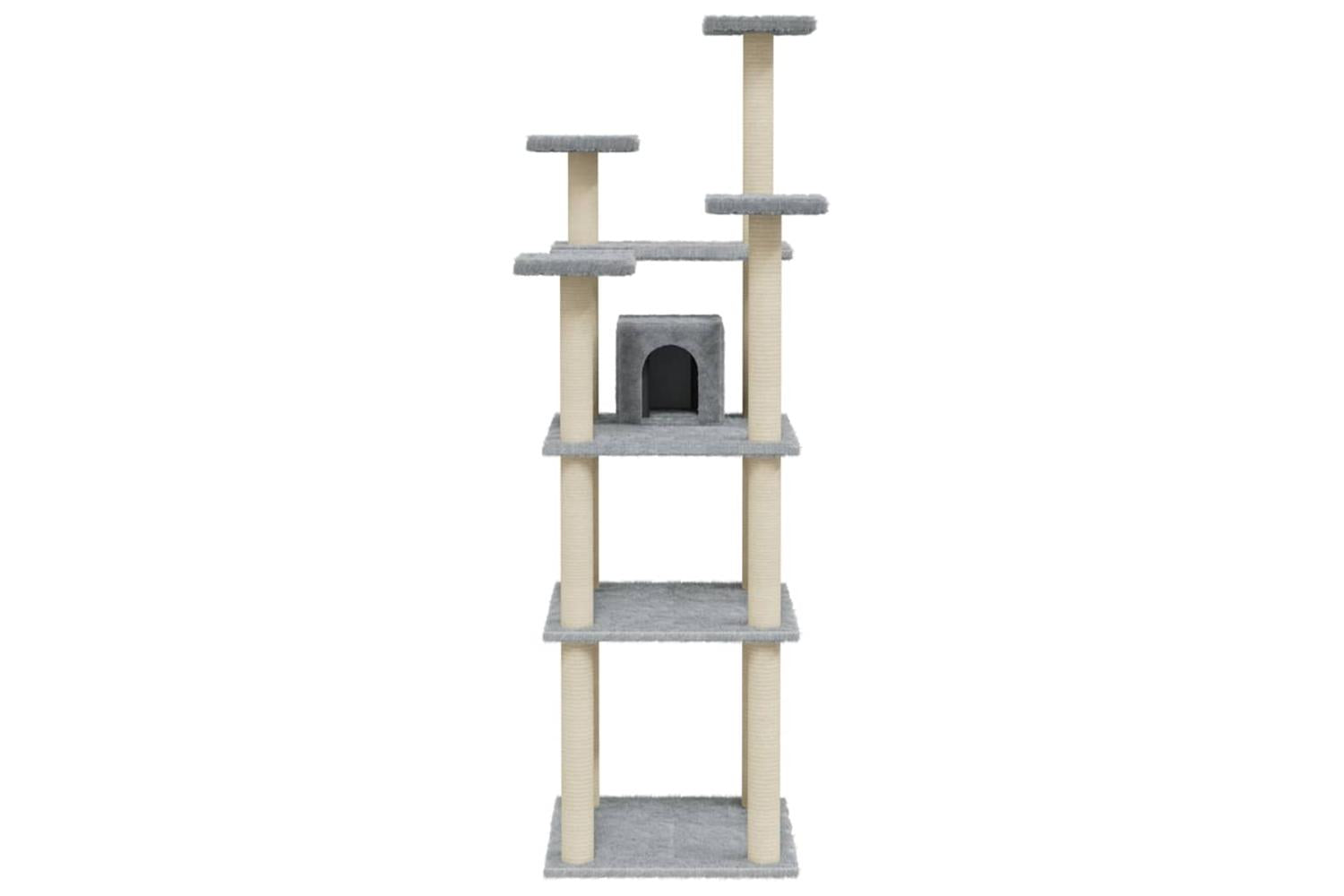 Vidaxl Cat Tree With Sisal Scratching Posts Light Grey 171 Cm-4