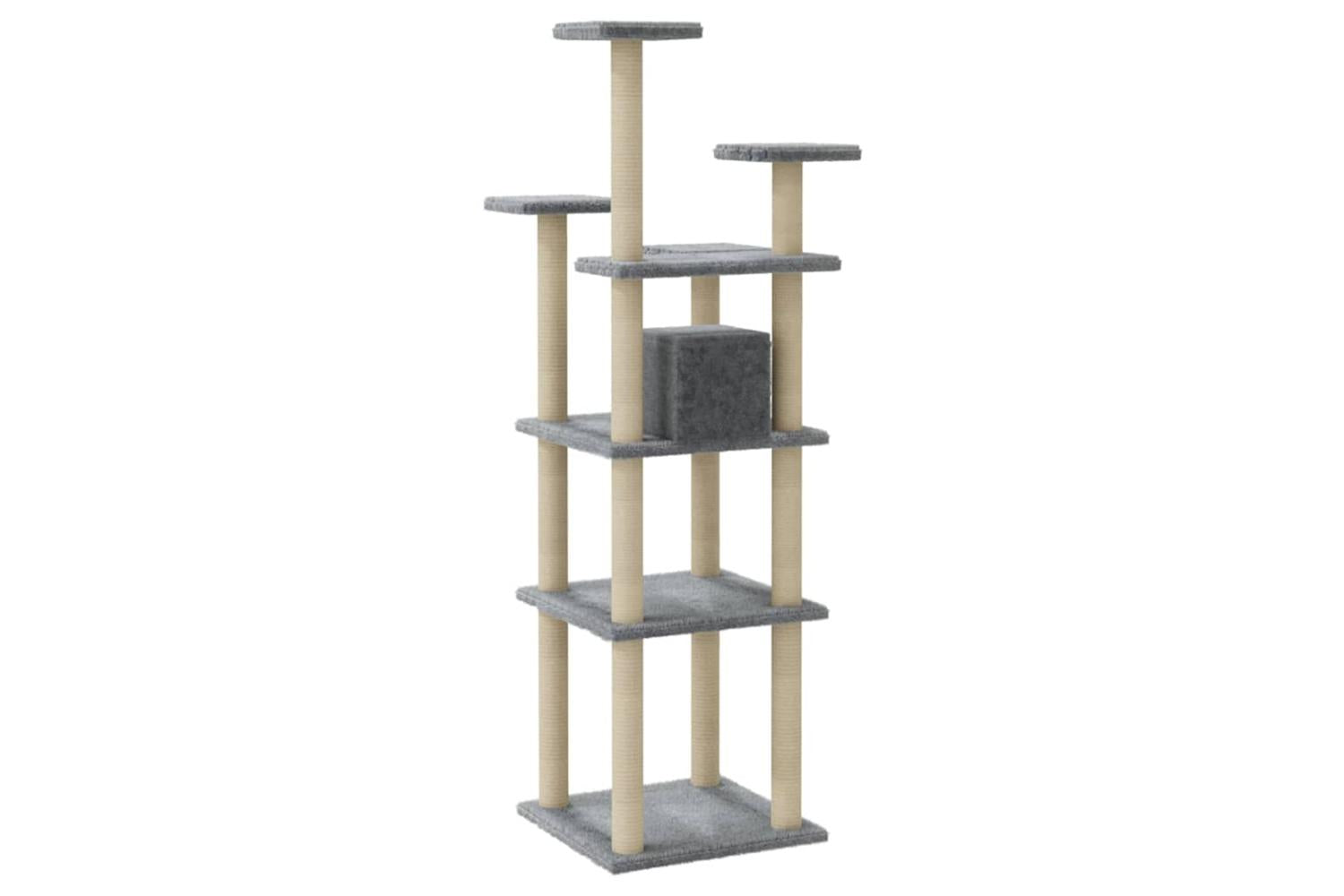 Vidaxl Cat Tree With Sisal Scratching Posts Light Grey 171 Cm-5