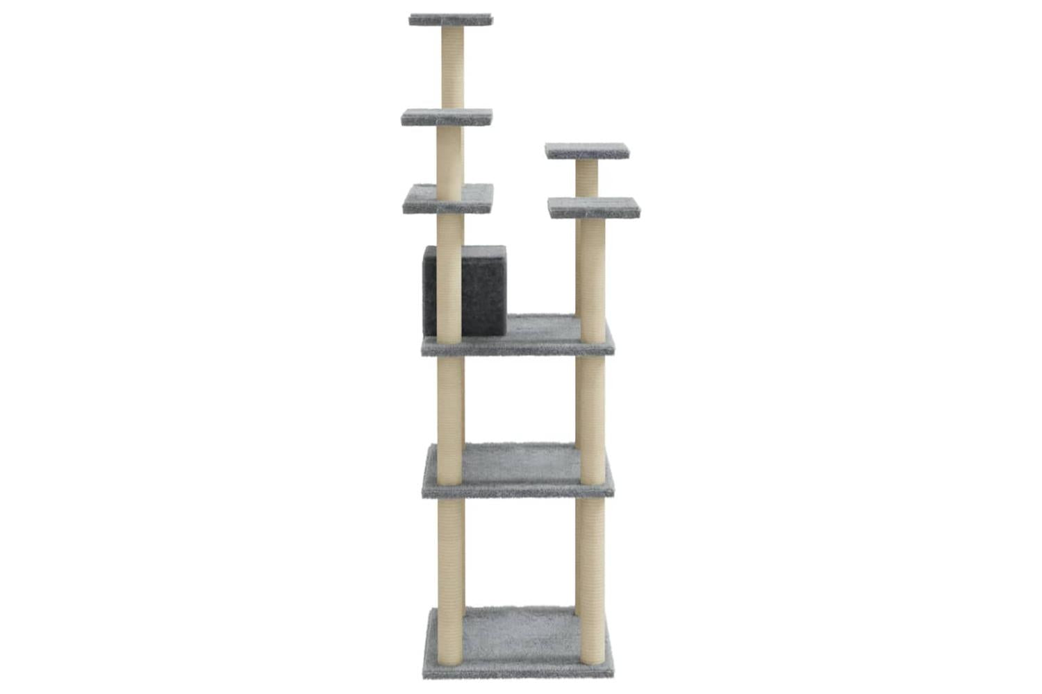 Vidaxl Cat Tree With Sisal Scratching Posts Light Grey 171 Cm-6