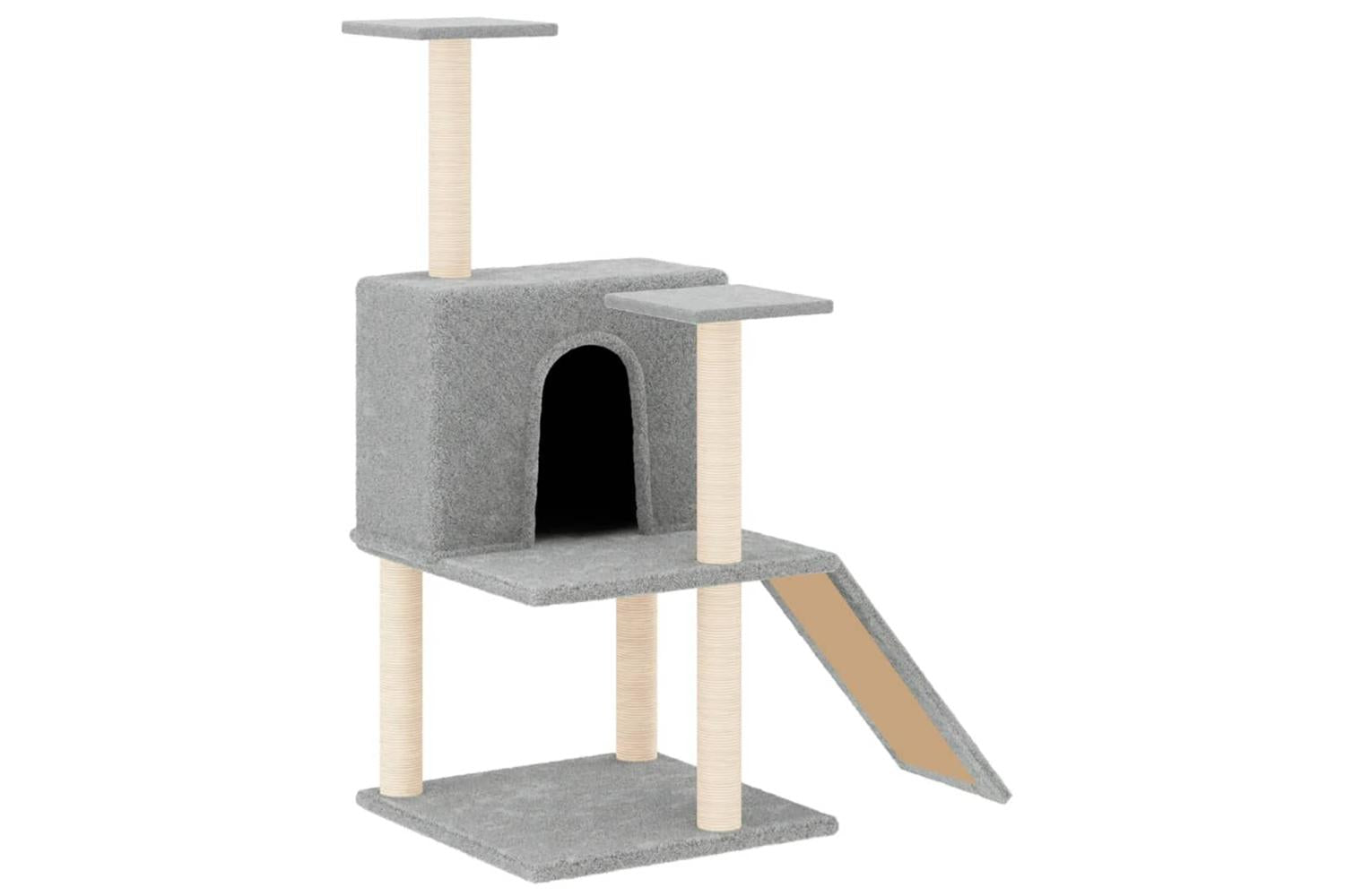 Vidaxl Cat Tree With Sisal Scratching Posts Light Grey 109 Cm-2