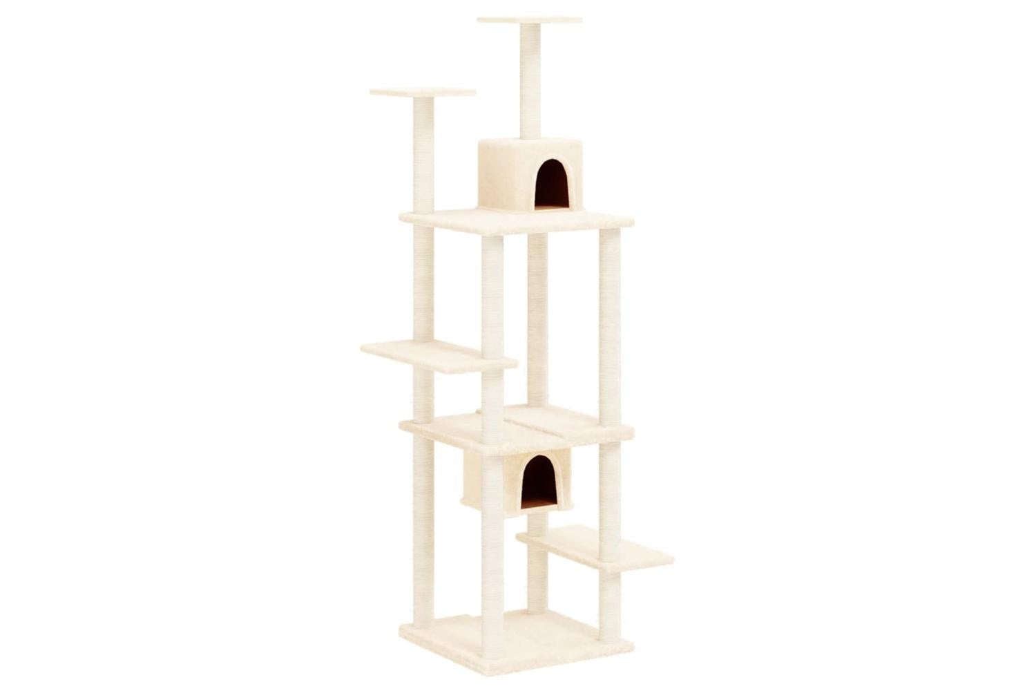 Vidaxl Cat Tree With Sisal Scratching Posts Cream 176 Cm-2