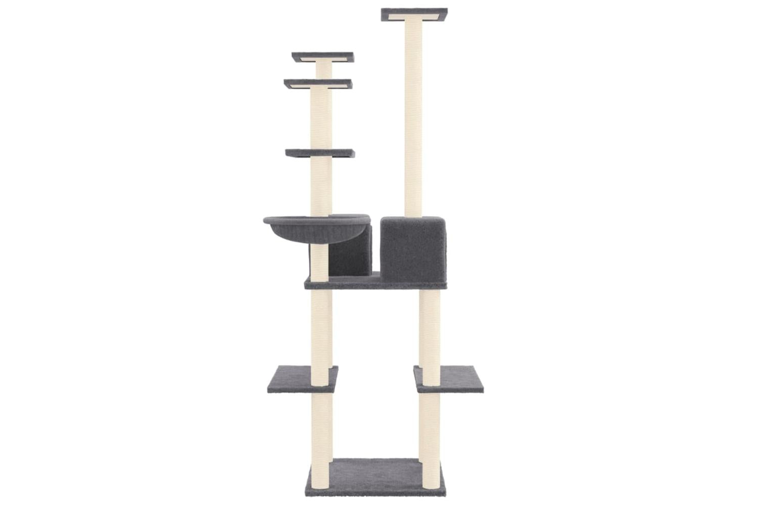 Vidaxl Cat Tree With Sisal Scratching Posts Dark Grey 167 Cm-4