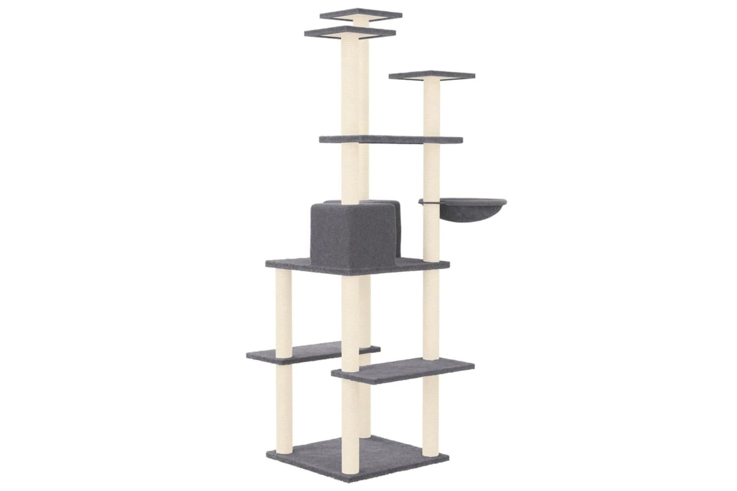 Vidaxl Cat Tree With Sisal Scratching Posts Dark Grey 167 Cm-5
