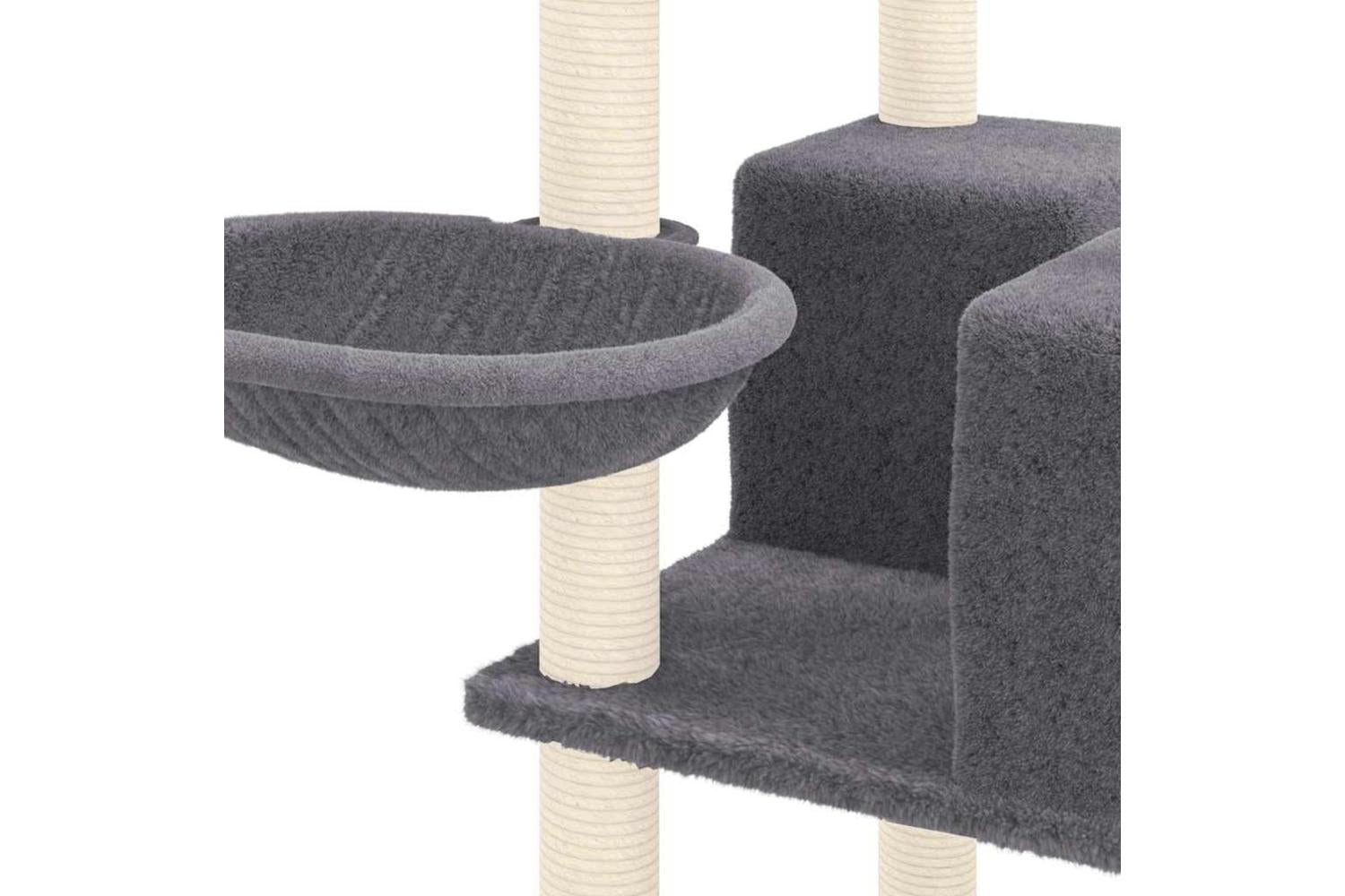 Vidaxl Cat Tree With Sisal Scratching Posts Dark Grey 167 Cm-6