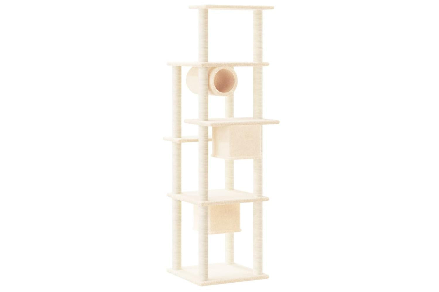 Vidaxl Cat Tree With Sisal Scratching Posts Cream 169 Cm-5