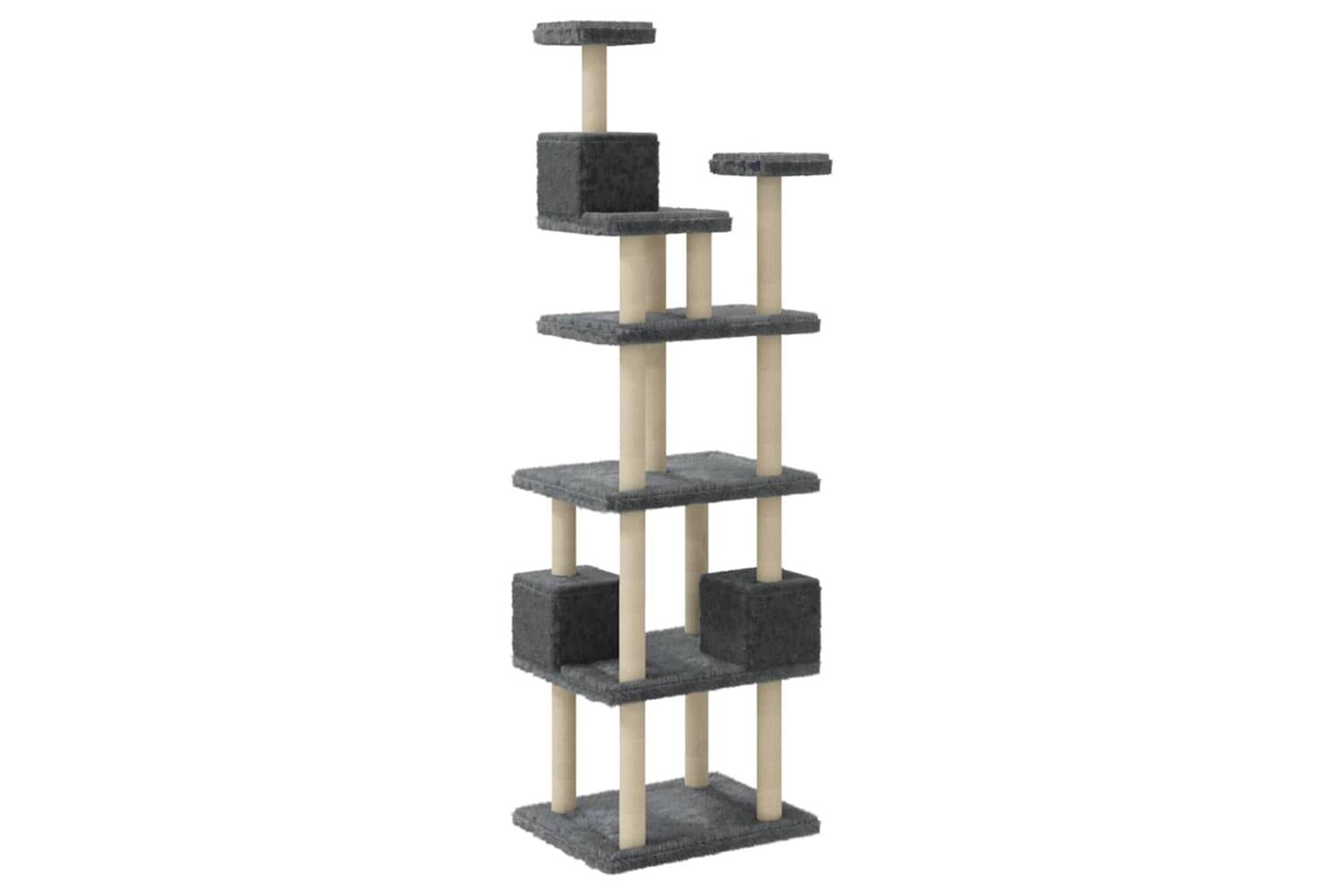 Vidaxl Cat Tree With Sisal Scratching Posts Dark Grey 188 Cm-5