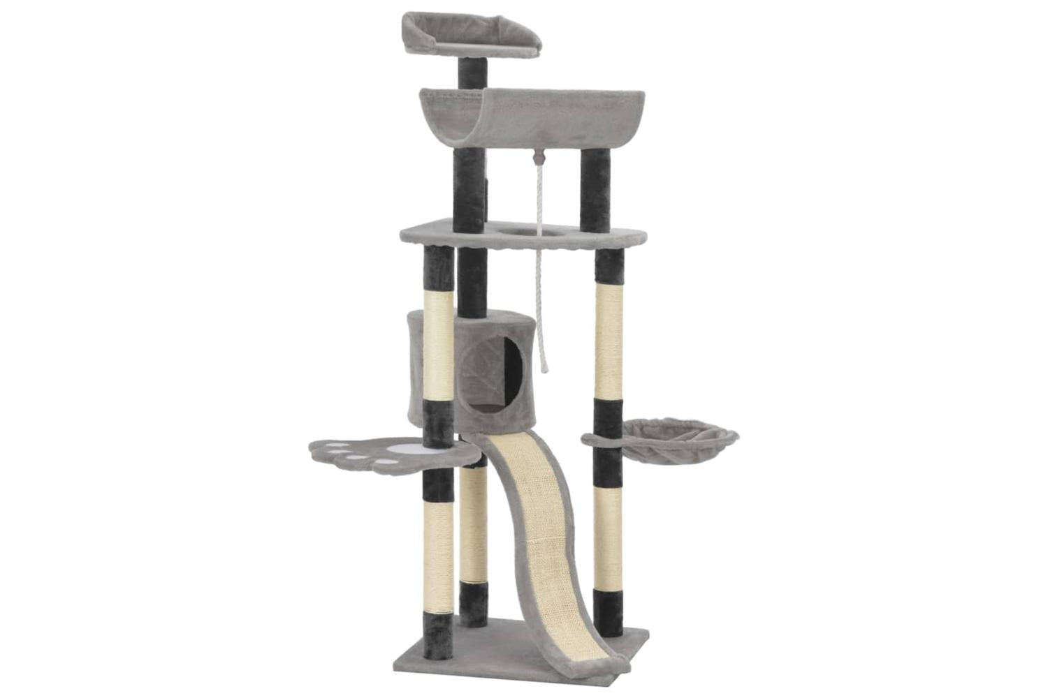 Vidaxl Cat Tree With Sisal Scratching Posts Grey 145 Cm