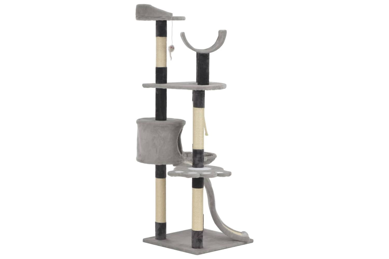 Vidaxl Cat Tree With Sisal Scratching Posts Grey 145 Cm-3