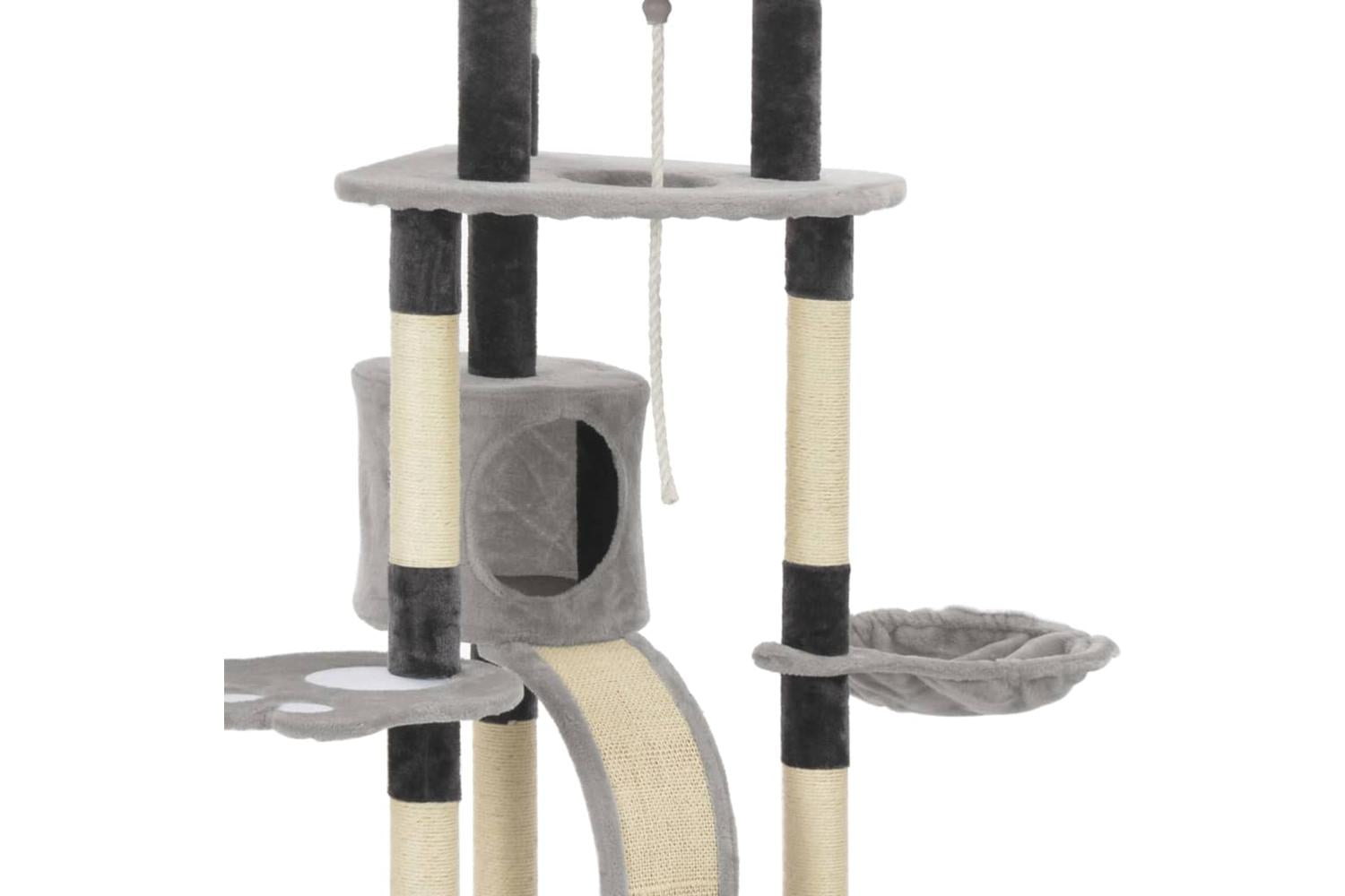 Vidaxl Cat Tree With Sisal Scratching Posts Grey 145 Cm-4