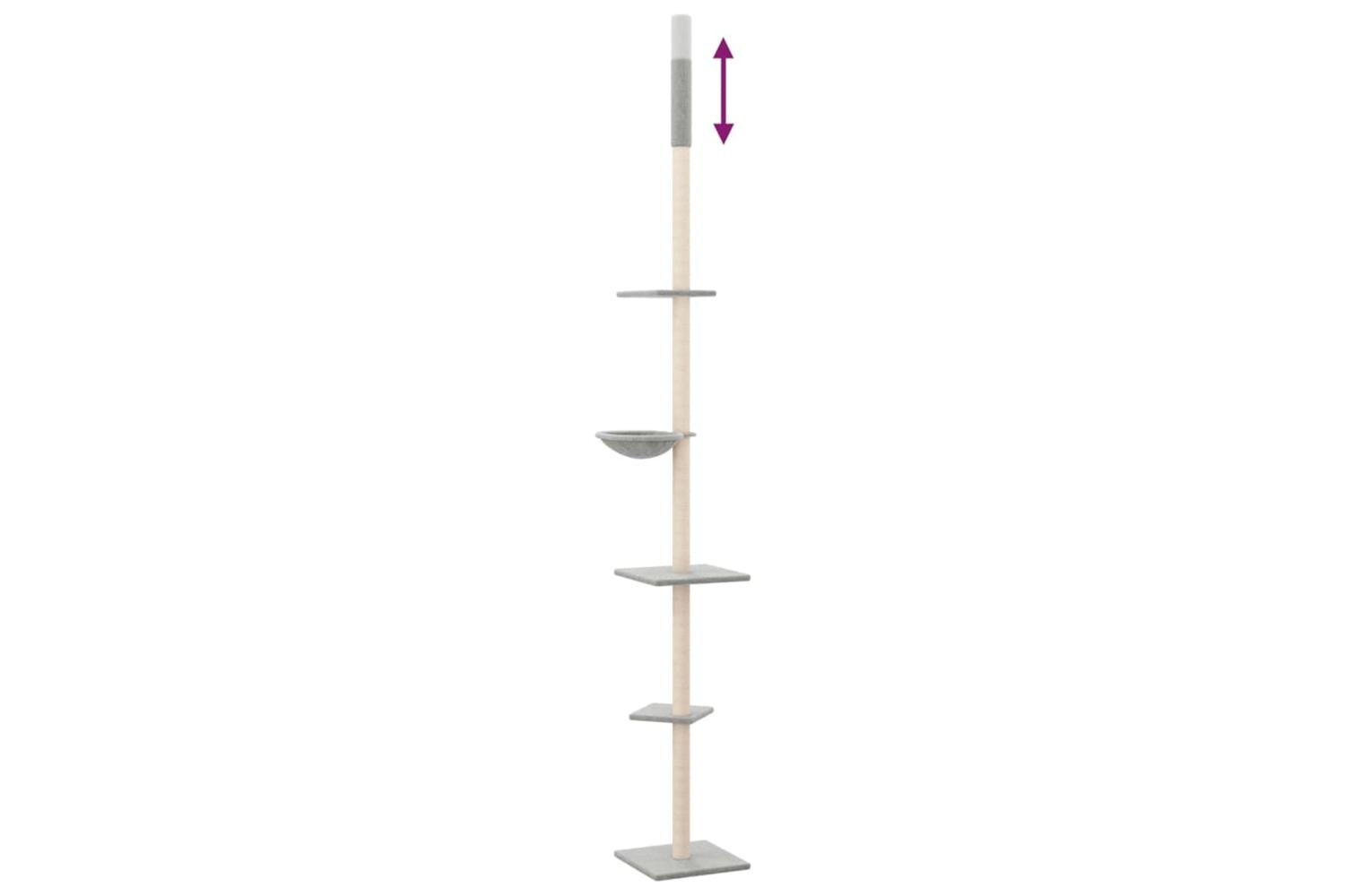 Vidaxl Floor To Ceiling Cat Tree Light Grey 2635-2895 Cm-5