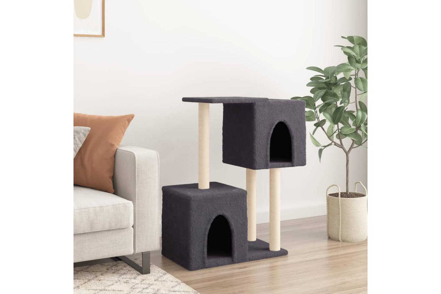 Vidaxl Cat Tree With Sisal Scratching Posts Dark Grey 86 Cm-3