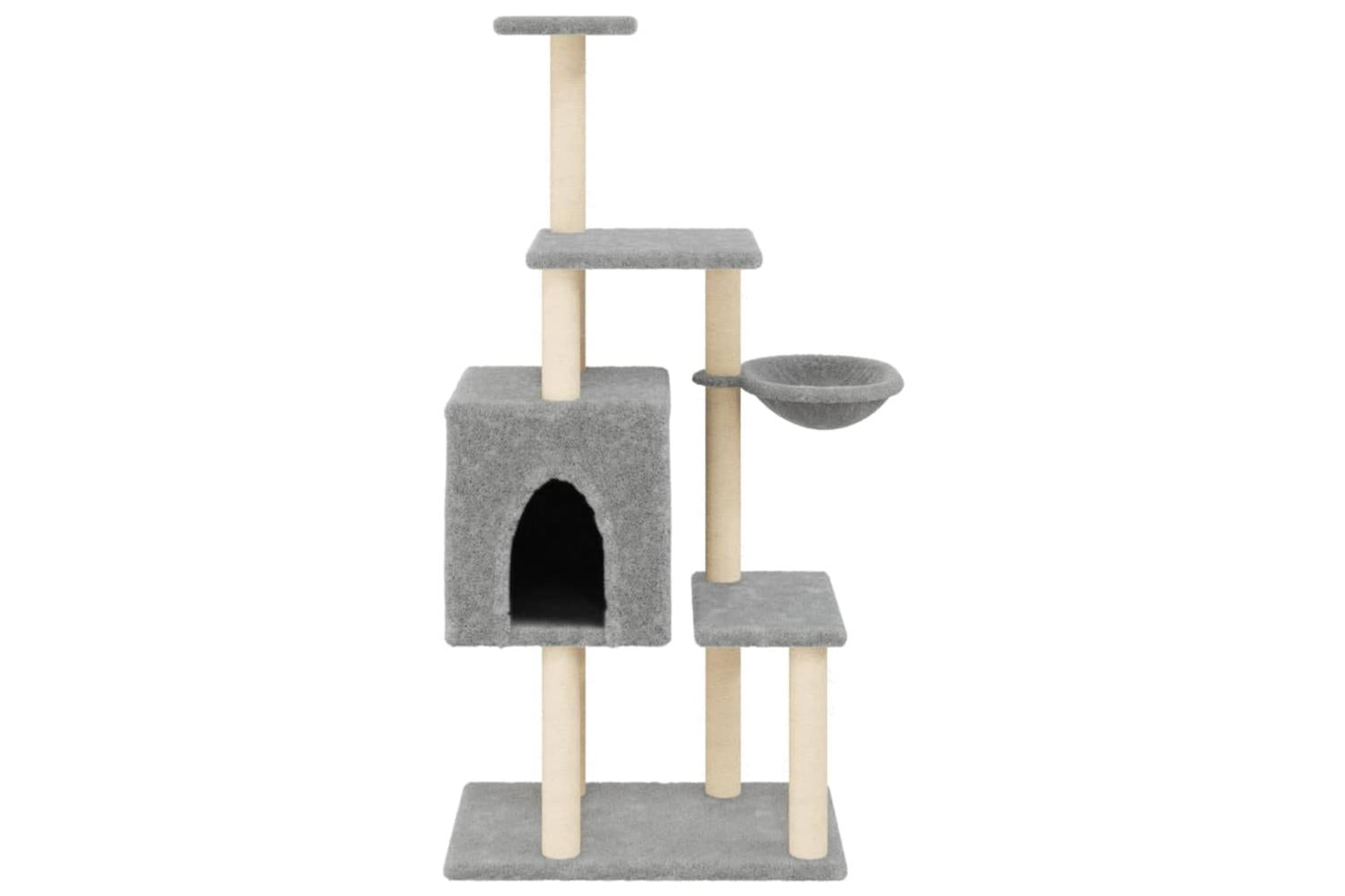 Vidaxl Cat Tree With Sisal Scratching Posts Light Grey 131 Cm-4