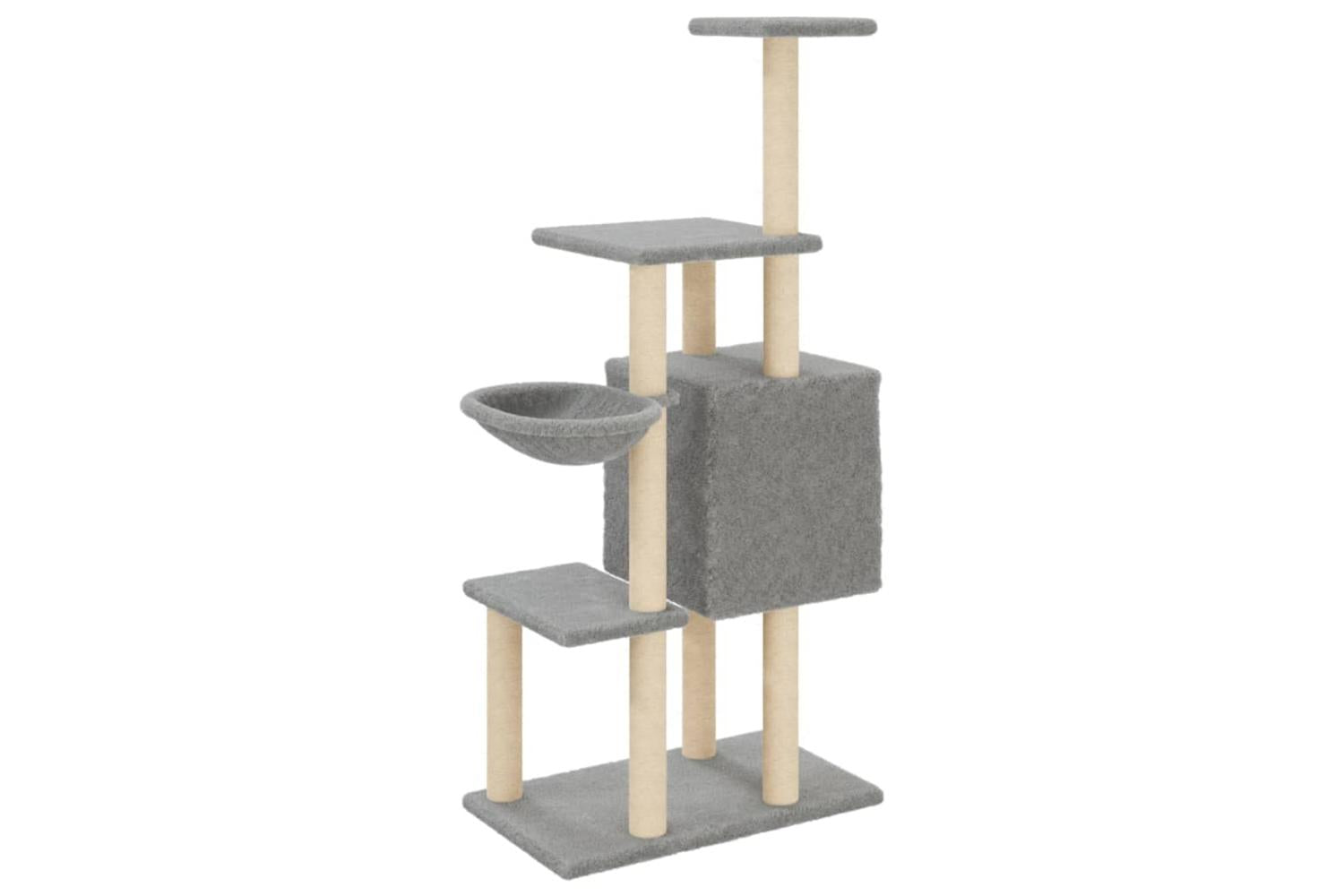 Vidaxl Cat Tree With Sisal Scratching Posts Light Grey 131 Cm-6