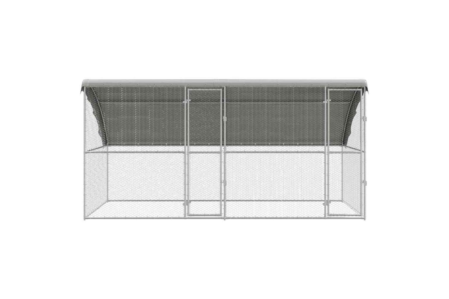 Vidaxl Chicken Cage 2 Pcs Silver 400 X 200 X 1985 Cm Galvanised Steel-4