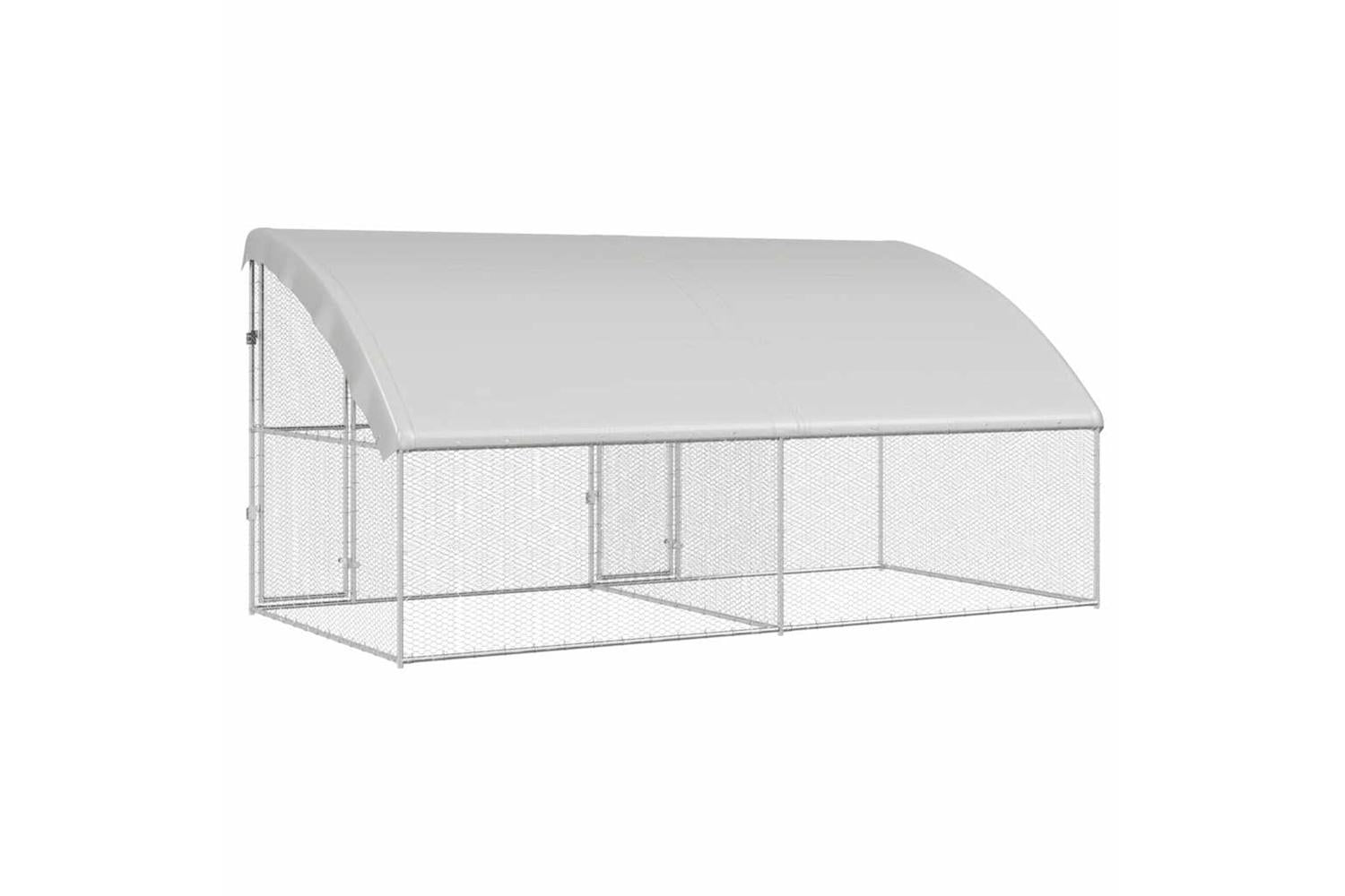 Vidaxl Chicken Cage 2 Pcs Silver 400 X 200 X 1985 Cm Galvanised Steel-6