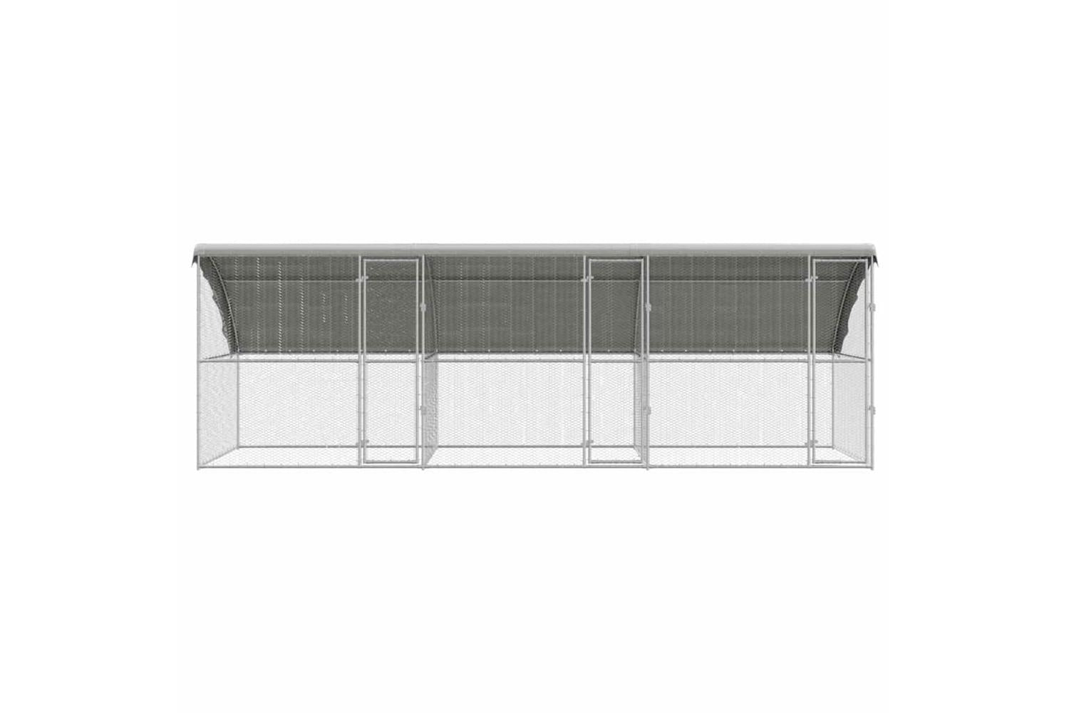 Vidaxl Chicken Cage 3 Pcs Silver 600 X 200 X 1985 Cm Galvanised Steel-4