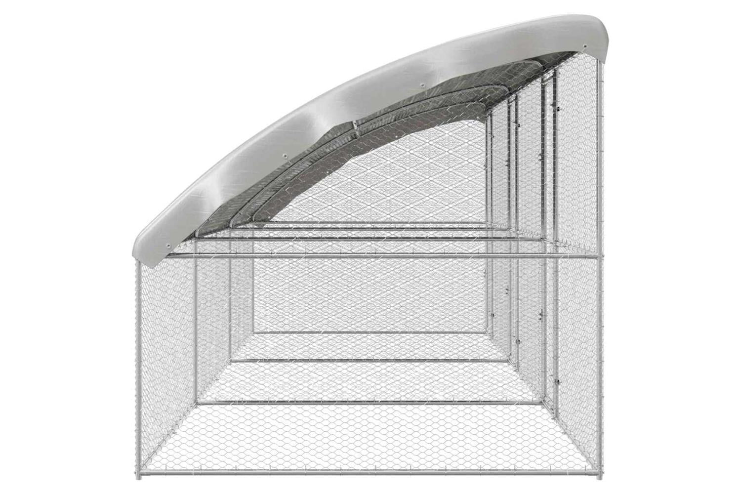 Vidaxl Chicken Cage 3 Pcs Silver 600 X 200 X 1985 Cm Galvanised Steel-5