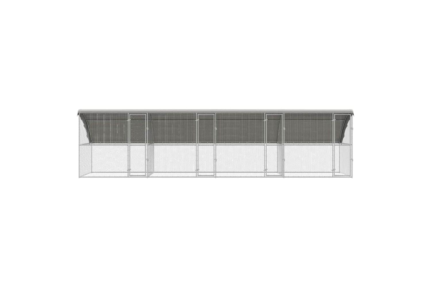 Vidaxl Chicken Cage 4 Pcs Silver 800 X 200 X 1985 Cm Galvanised Steel-4