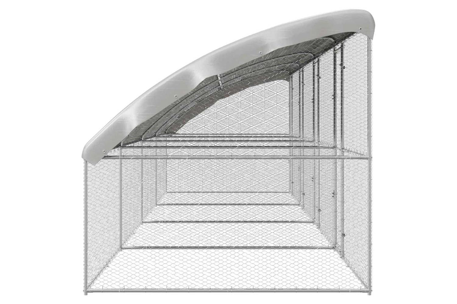 Vidaxl Chicken Cage 4 Pcs Silver 800 X 200 X 1985 Cm Galvanised Steel-5