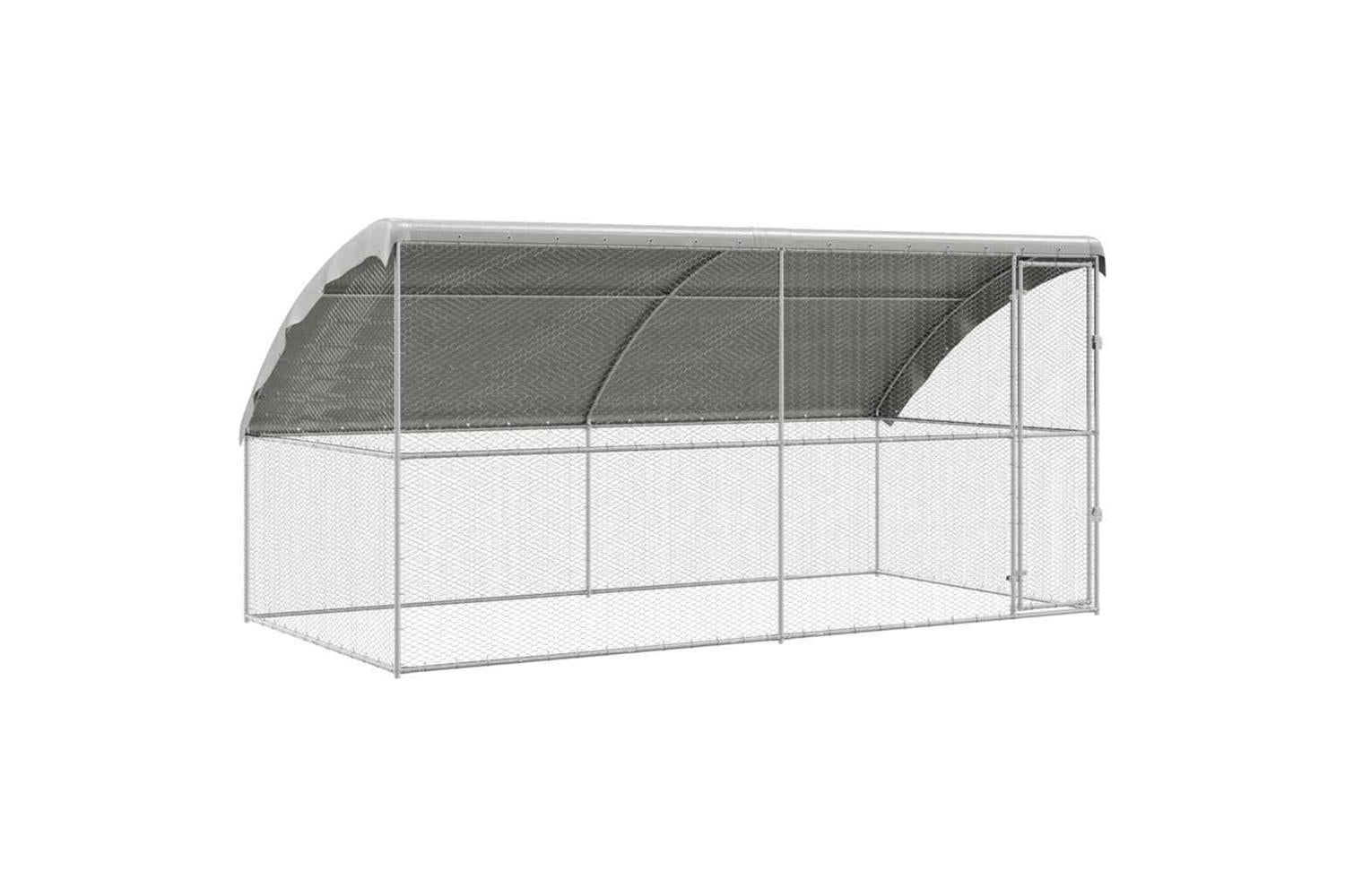 Vidaxl Chicken Cage 2 Pcs Silver 400 X 200 X 1985 Cm Galvanised Steel-2
