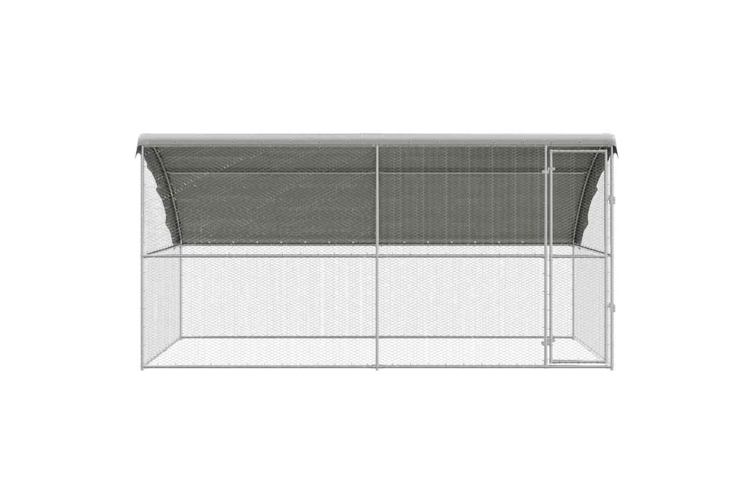 Vidaxl Chicken Cage 2 Pcs Silver 400 X 200 X 1985 Cm Galvanised Steel-4