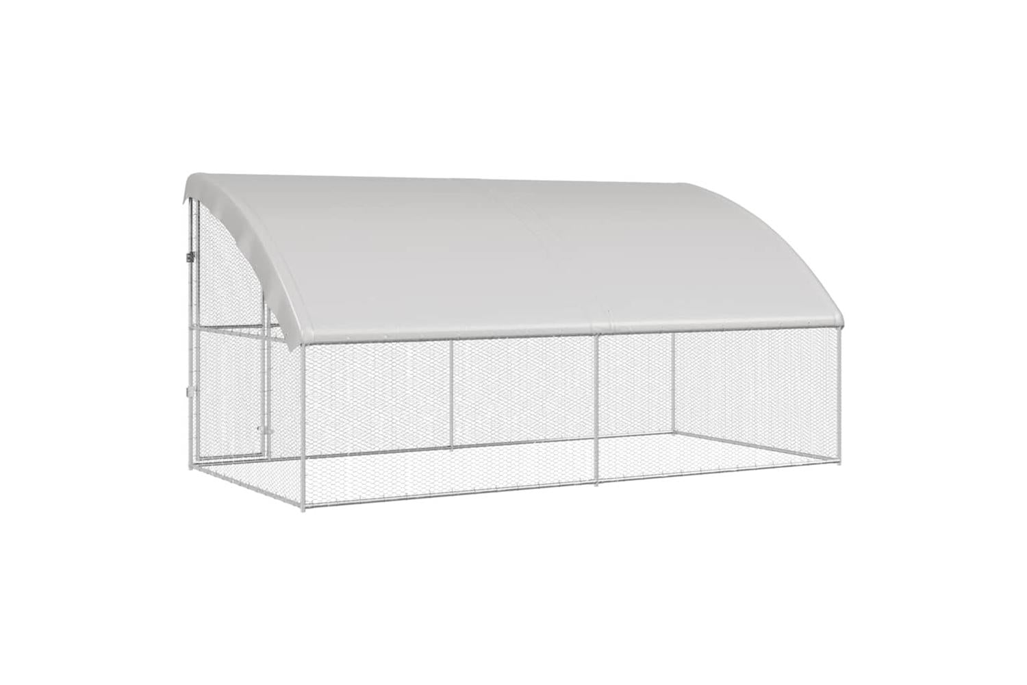 Vidaxl Chicken Cage 2 Pcs Silver 400 X 200 X 1985 Cm Galvanised Steel-6