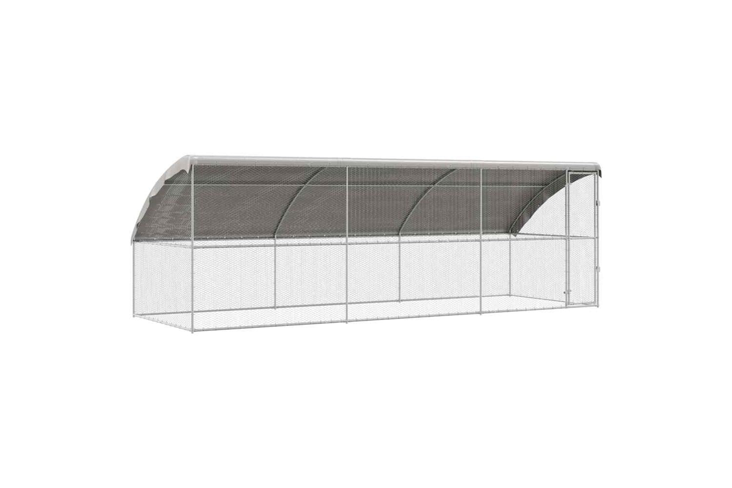 Vidaxl Chicken Cage 3 Pcs Silver 600 X 200 X 1985 Cm Galvanised Steel-2