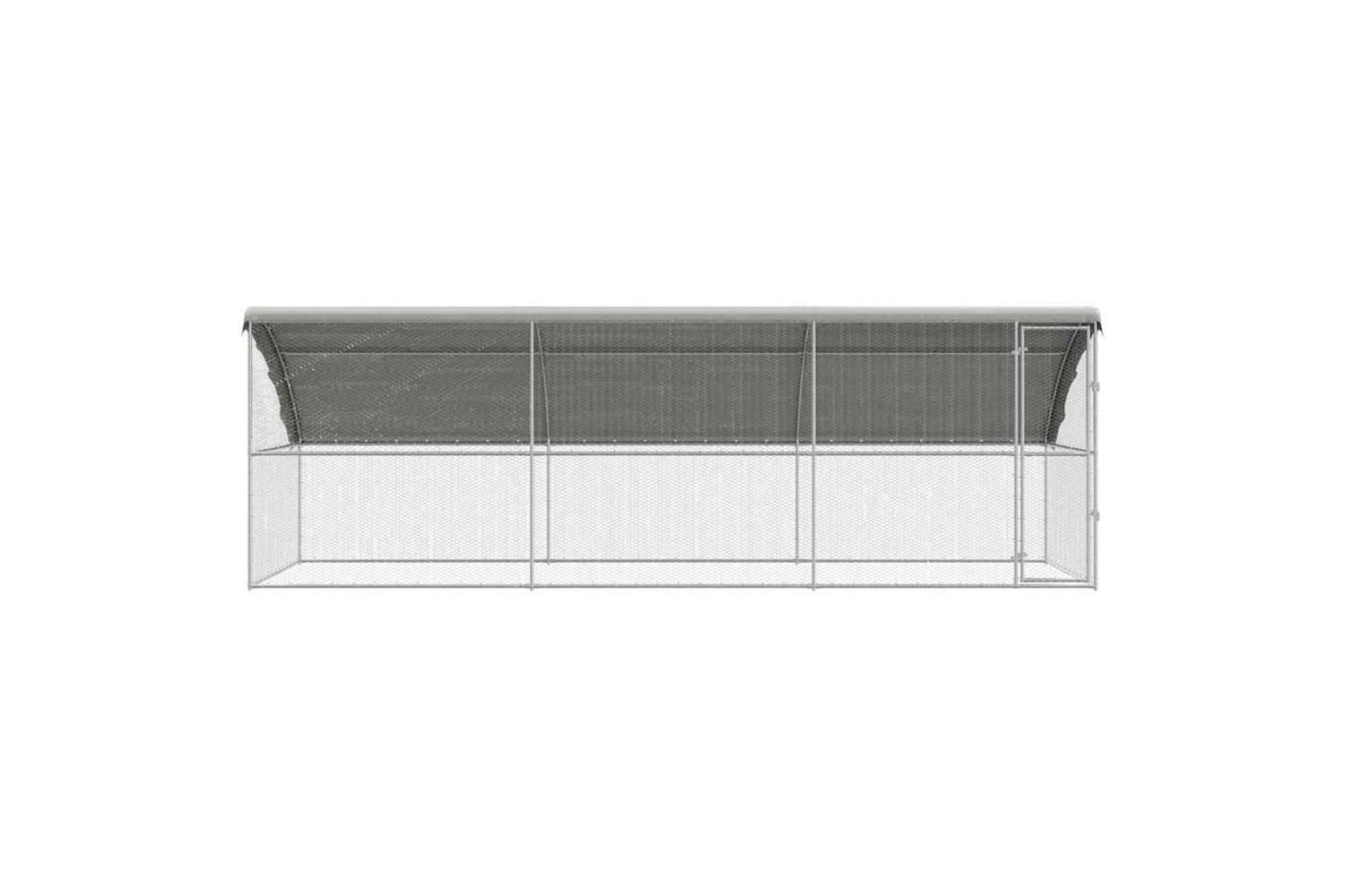 Vidaxl Chicken Cage 3 Pcs Silver 600 X 200 X 1985 Cm Galvanised Steel-4