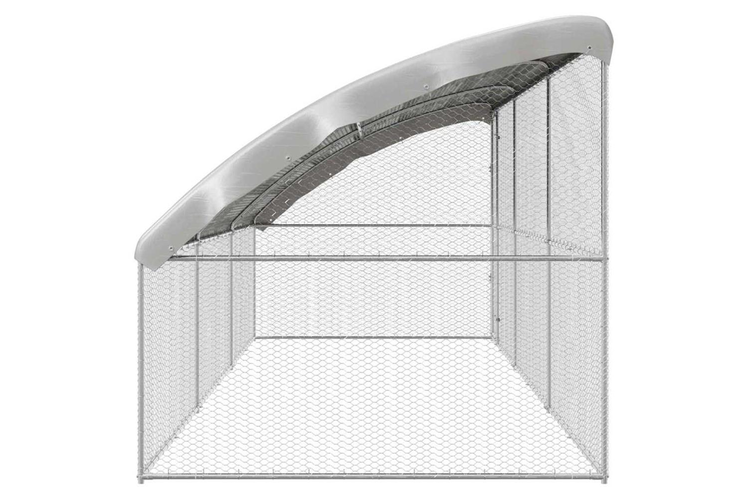 Vidaxl Chicken Cage 3 Pcs Silver 600 X 200 X 1985 Cm Galvanised Steel-5