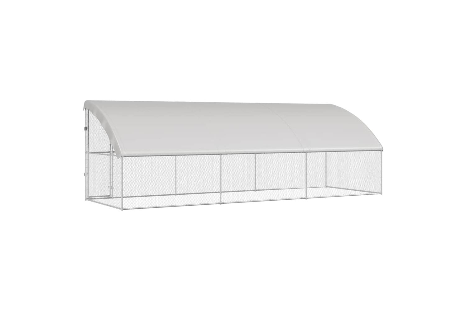 Vidaxl Chicken Cage 3 Pcs Silver 600 X 200 X 1985 Cm Galvanised Steel-6