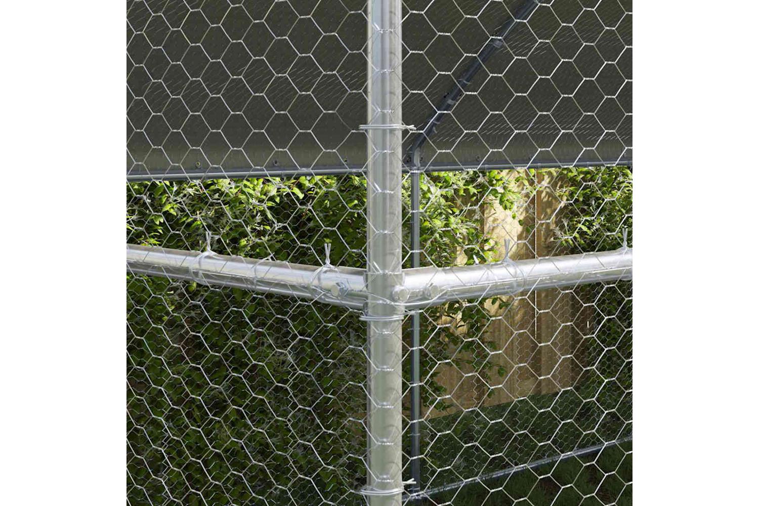 Vidaxl Chicken Cage 4 Pcs Silver 800 X 200 X 1985 Cm Galvanised Steel-3