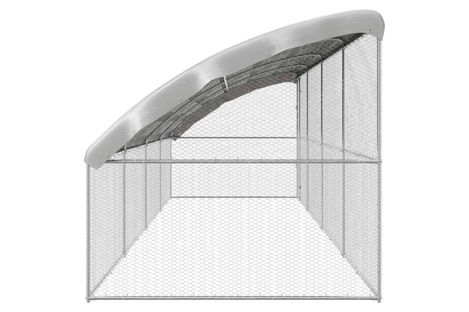 Vidaxl Chicken Cage 4 Pcs Silver 800 X 200 X 1985 Cm Galvanised Steel-5