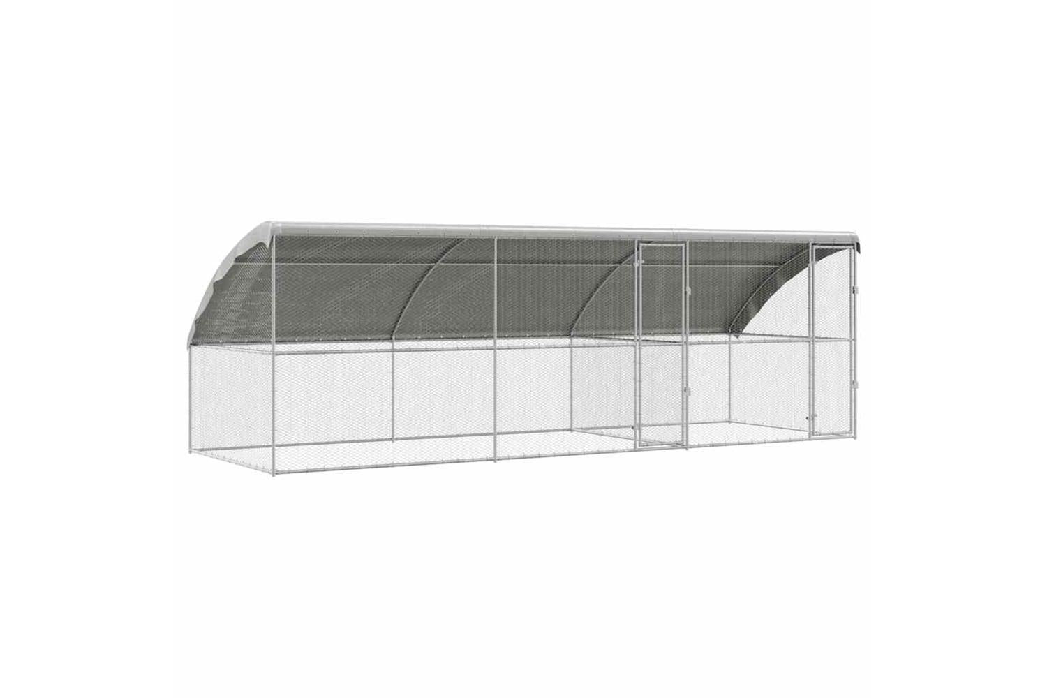 Vidaxl Chicken Cage 3 Pcs Silver 600 X 200 X 1985 Cm Galvanised Steel