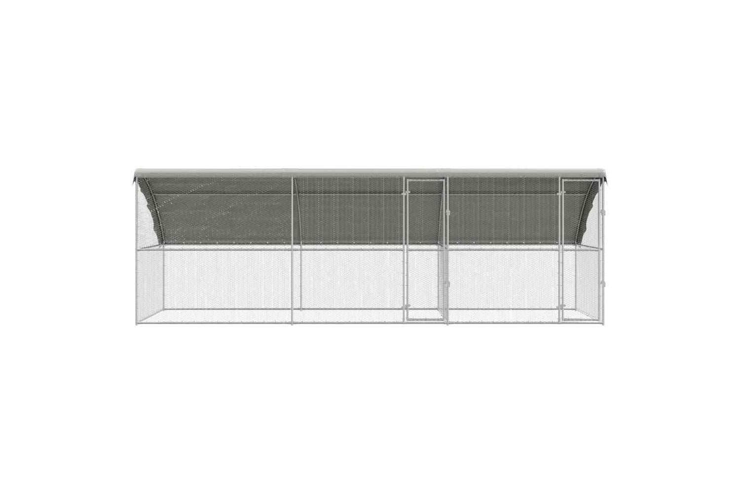 Vidaxl Chicken Cage 3 Pcs Silver 600 X 200 X 1985 Cm Galvanised Steel-4