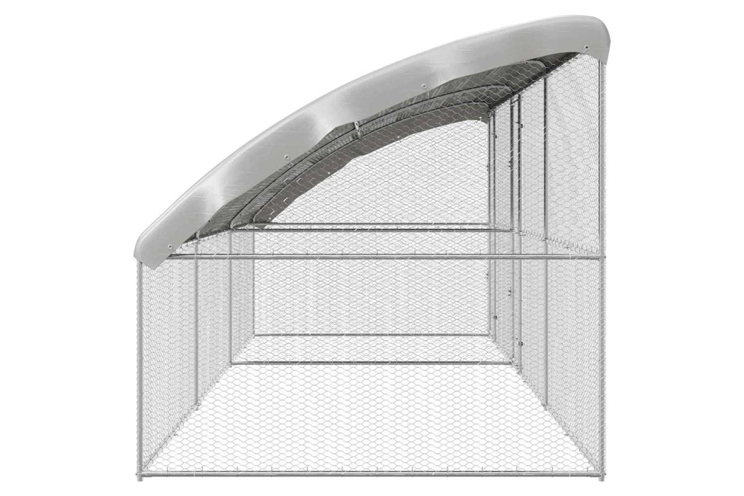 Vidaxl Chicken Cage 3 Pcs Silver 600 X 200 X 1985 Cm Galvanised Steel-5