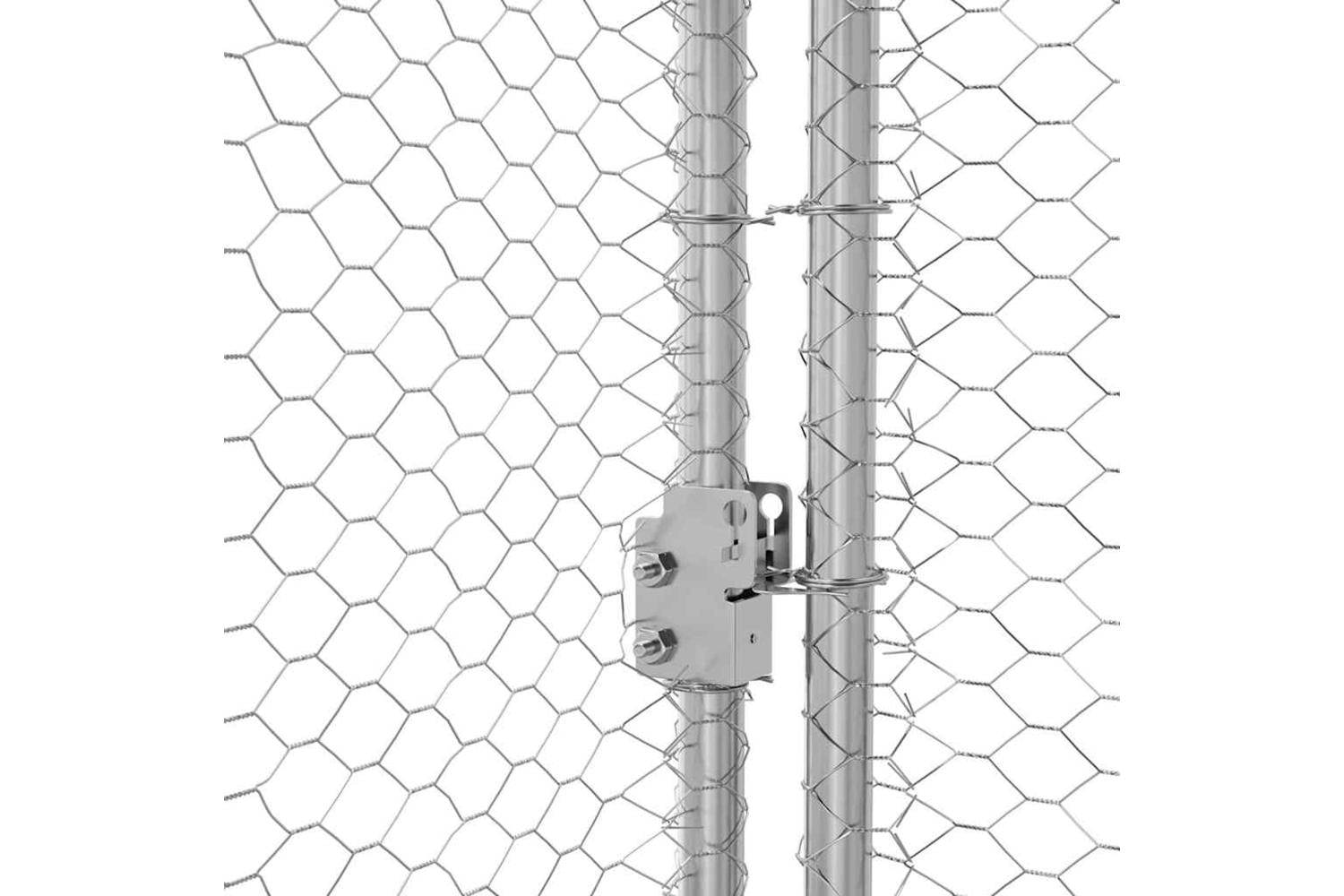 Vidaxl Chicken Cage 3 Pcs Silver 600 X 200 X 1985 Cm Galvanised Steel-8