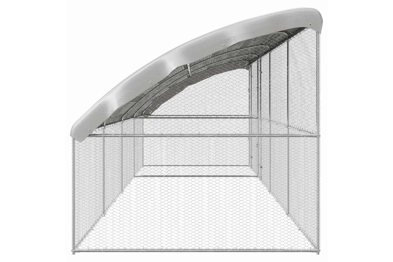 Vidaxl Chicken Cage 4 Pcs Silver 800 X 200 X 1985 Cm Galvanised Steel-5