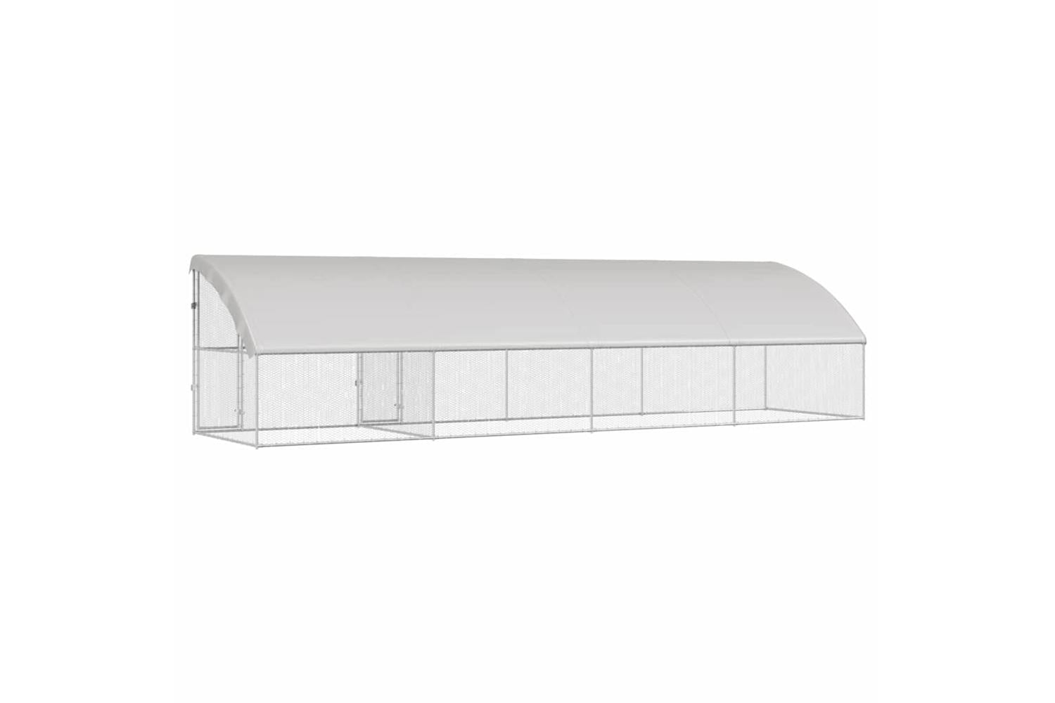 Vidaxl Chicken Cage 4 Pcs Silver 800 X 200 X 1985 Cm Galvanised Steel-6