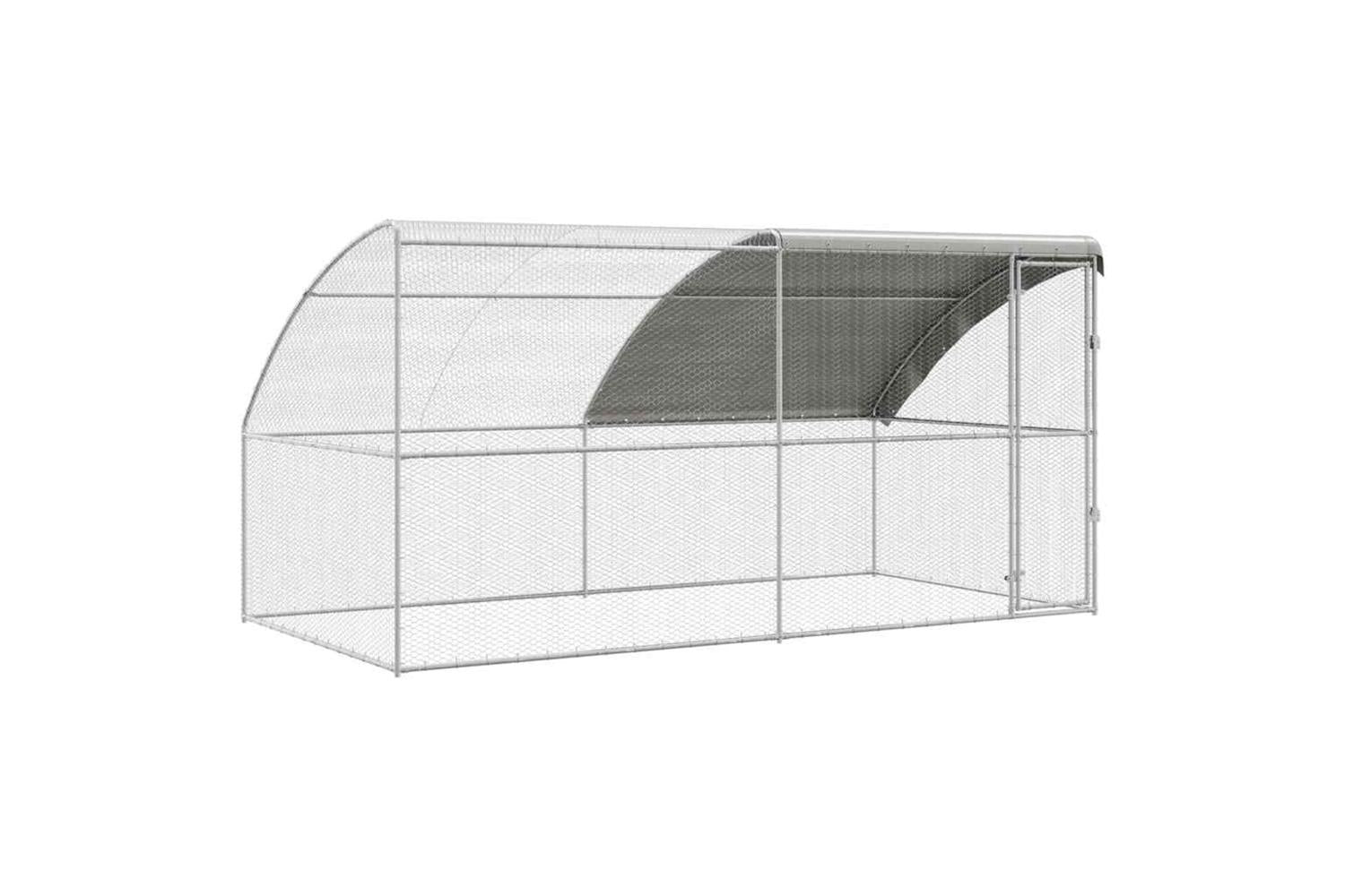 Vidaxl Chicken Cage 2 Pcs Silver 400 X 200 X 200 Cm Steel And Pe-2