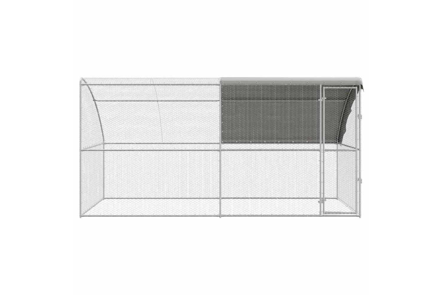 Vidaxl Chicken Cage 2 Pcs Silver 400 X 200 X 200 Cm Steel And Pe-4