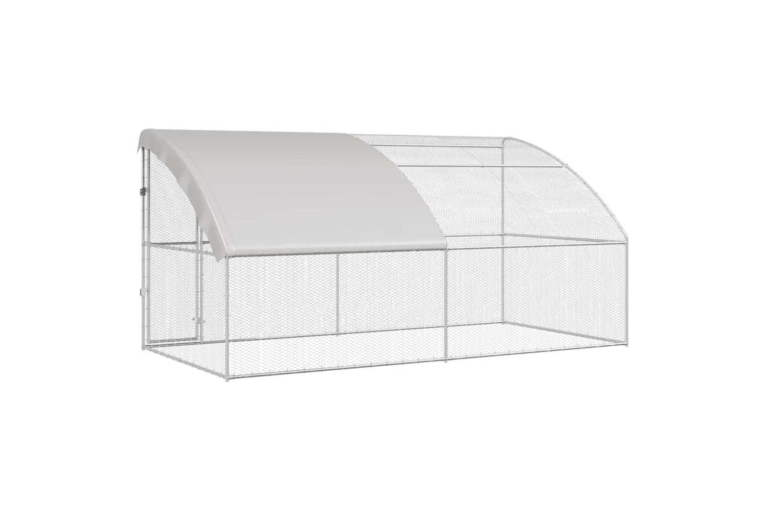 Vidaxl Chicken Cage 2 Pcs Silver 400 X 200 X 200 Cm Steel And Pe-6