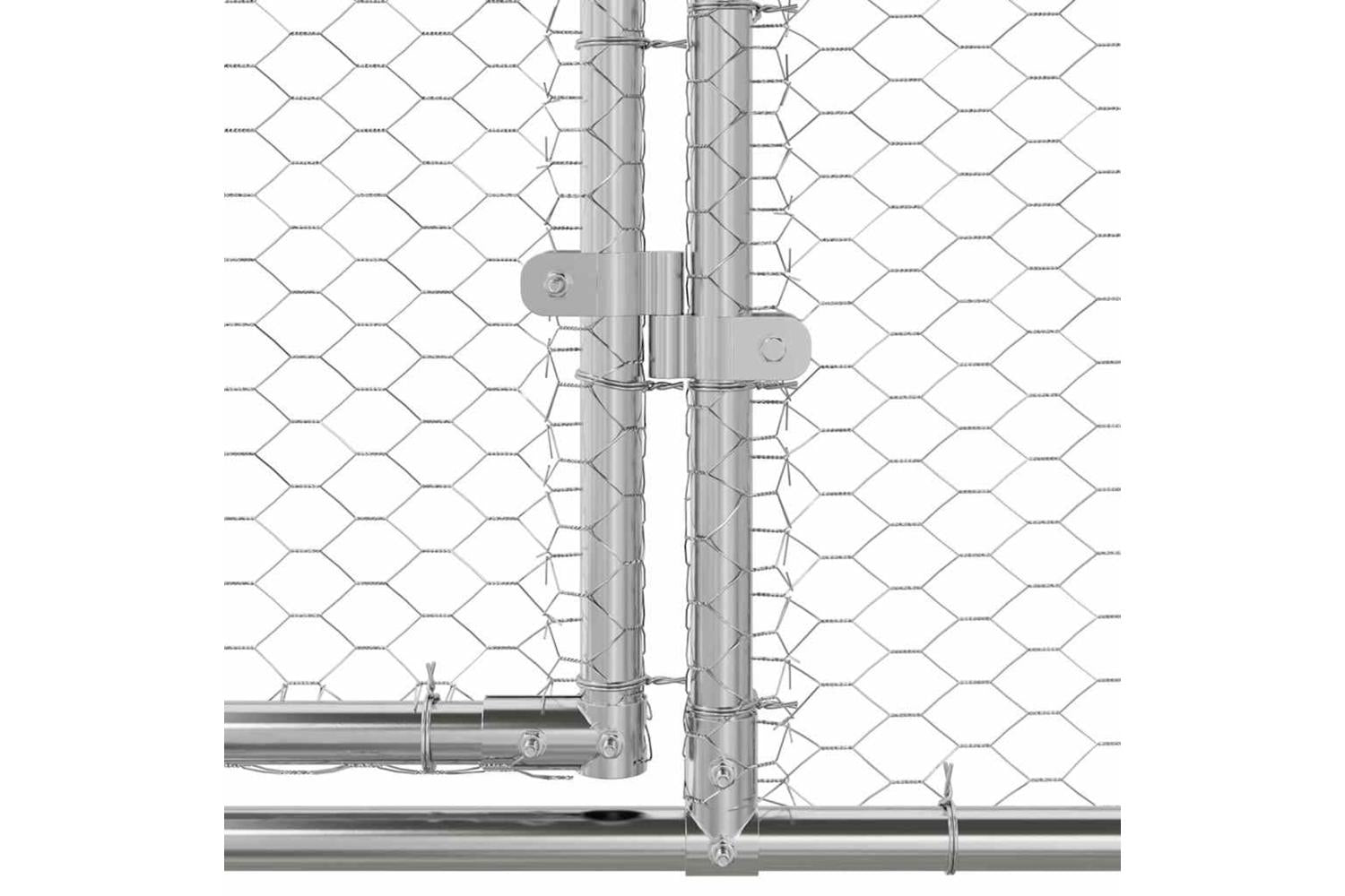 Vidaxl Chicken Cage 2 Pcs Silver 400 X 200 X 200 Cm Steel And Pe-7