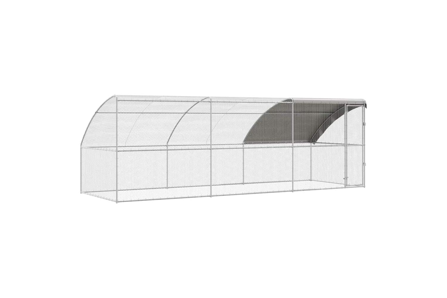 Vidaxl Chicken Cage 3 Pcs Silver 600 X 200 X 200 Cm Steel And Pe-2
