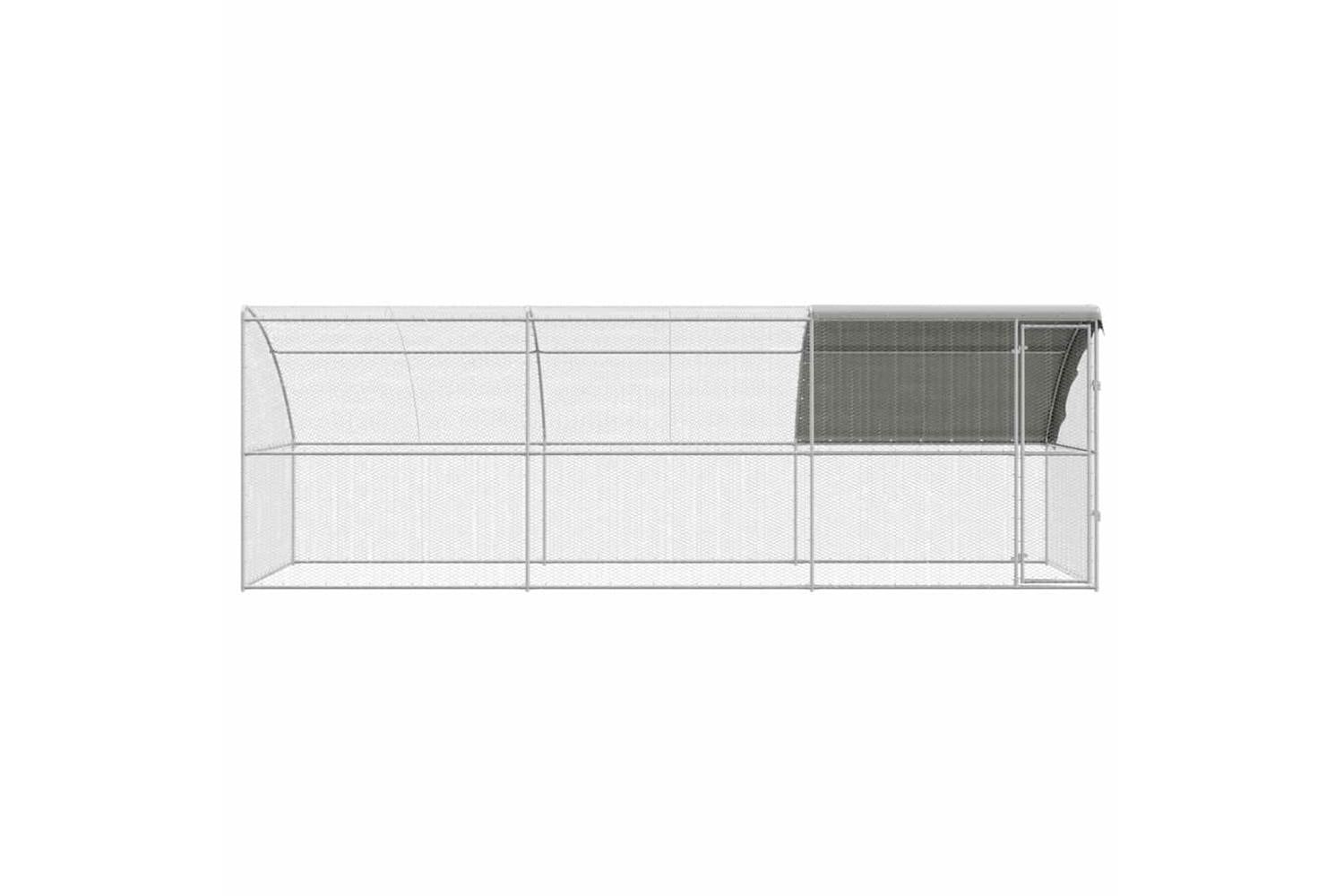 Vidaxl Chicken Cage 3 Pcs Silver 600 X 200 X 200 Cm Steel And Pe-4