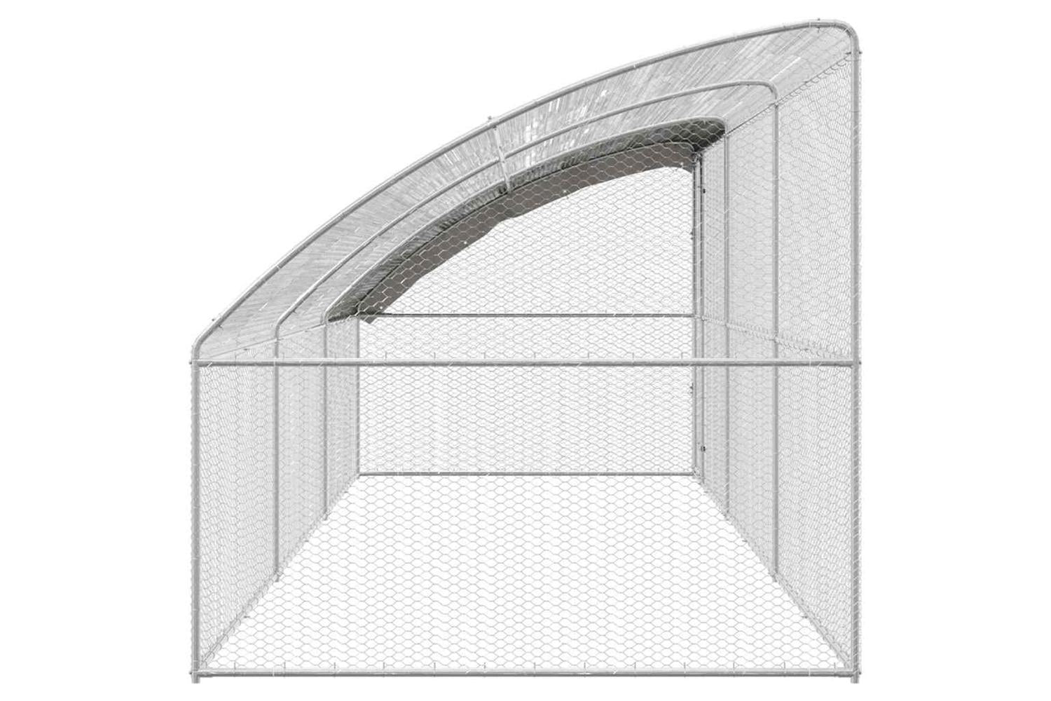 Vidaxl Chicken Cage 3 Pcs Silver 600 X 200 X 200 Cm Steel And Pe-5