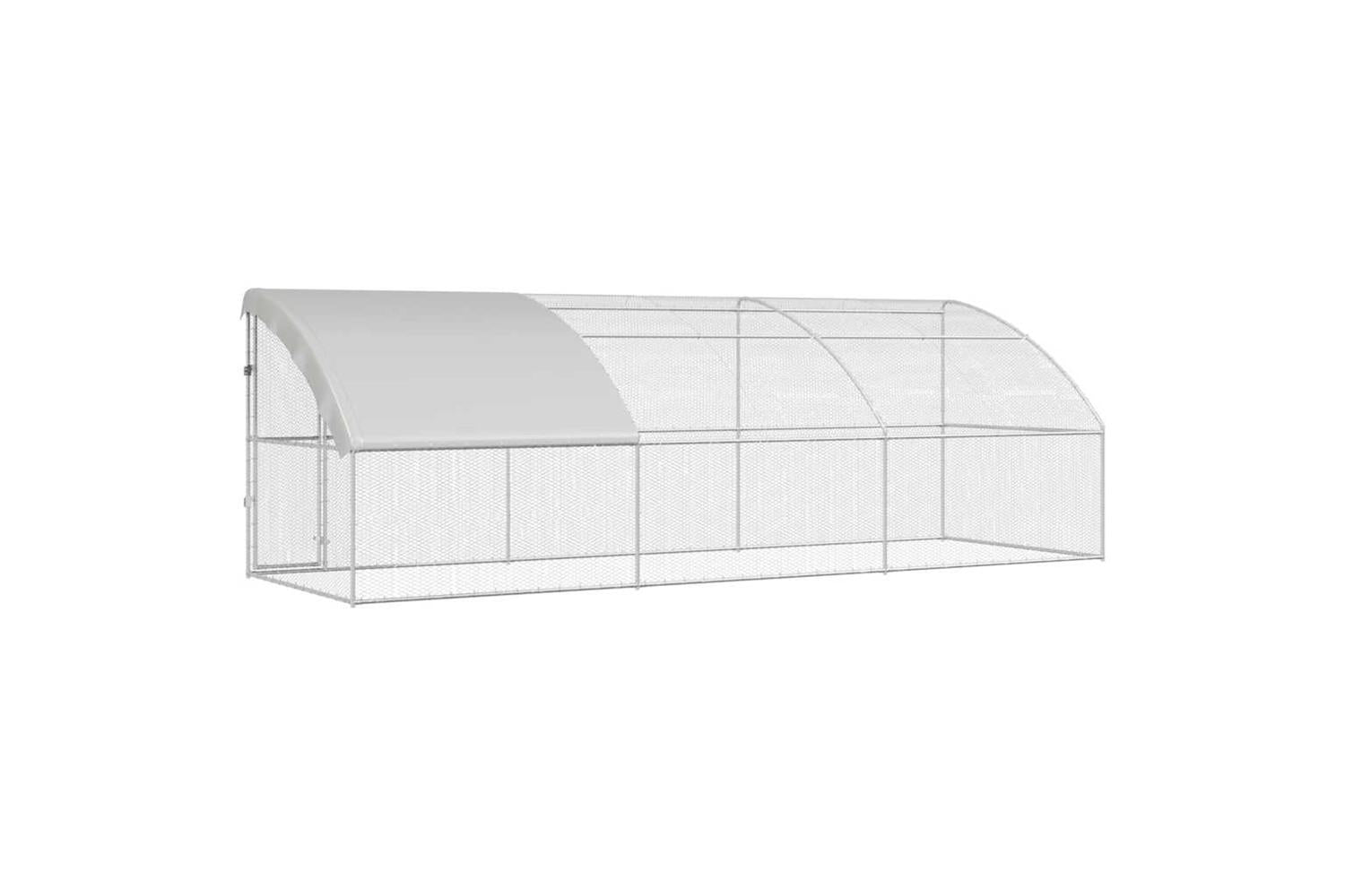 Vidaxl Chicken Cage 3 Pcs Silver 600 X 200 X 200 Cm Steel And Pe-6