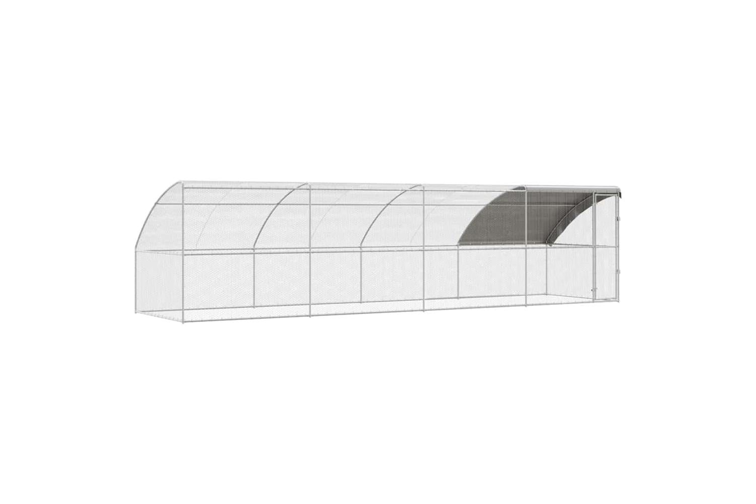 Vidaxl Chicken Cage 4 Pcs Silver 800 X 200 X 200 Cm Steel And Pe-2